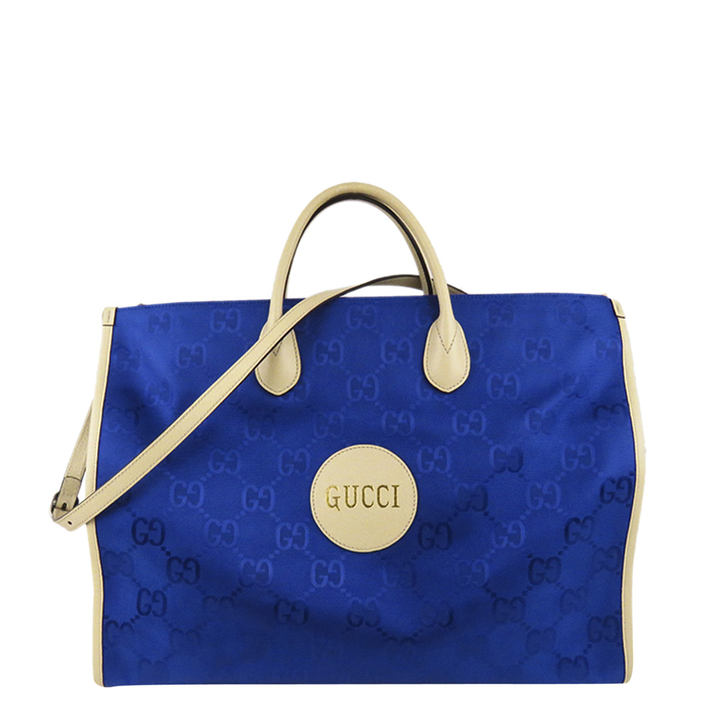 Gucci Blue/White GG Nylon Off the Grid Satchel Bag