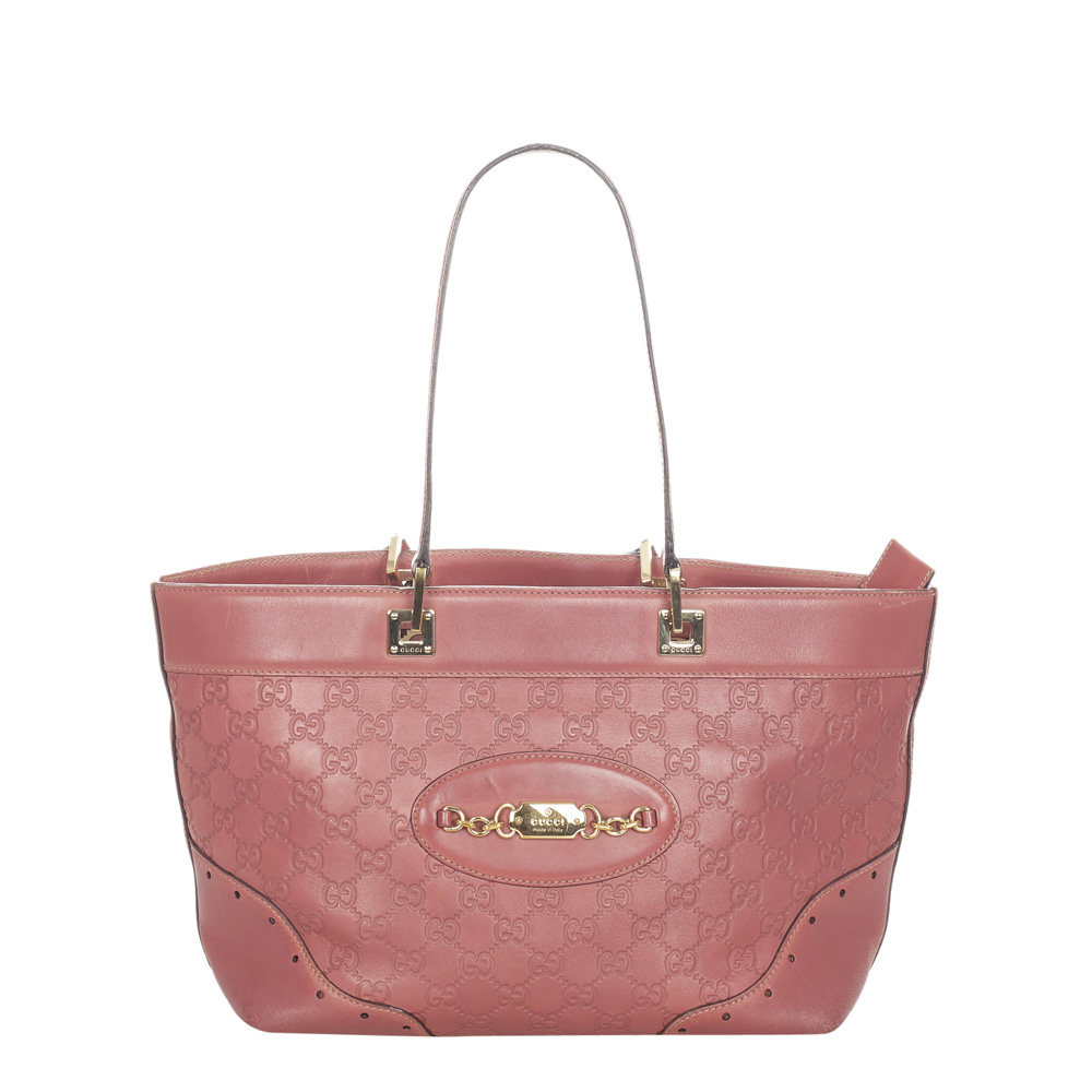 Gucci Pink Guccissima Leather Punch Tote Bag