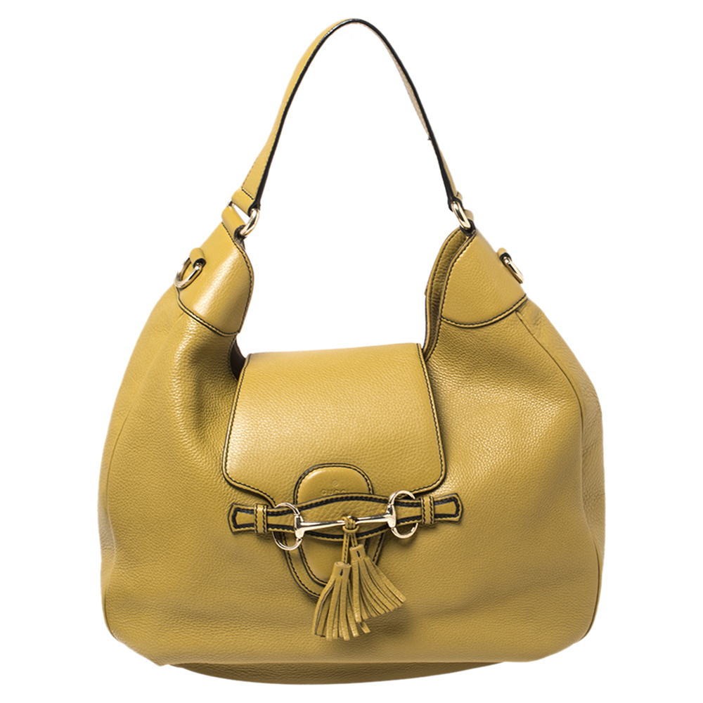 Gucci Green Leather Emily Hobo