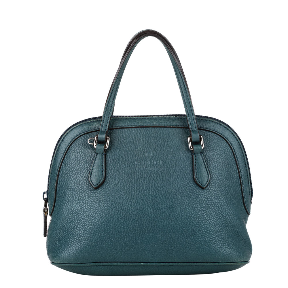 Gucci Blue Leather Dome Satchel Bag
