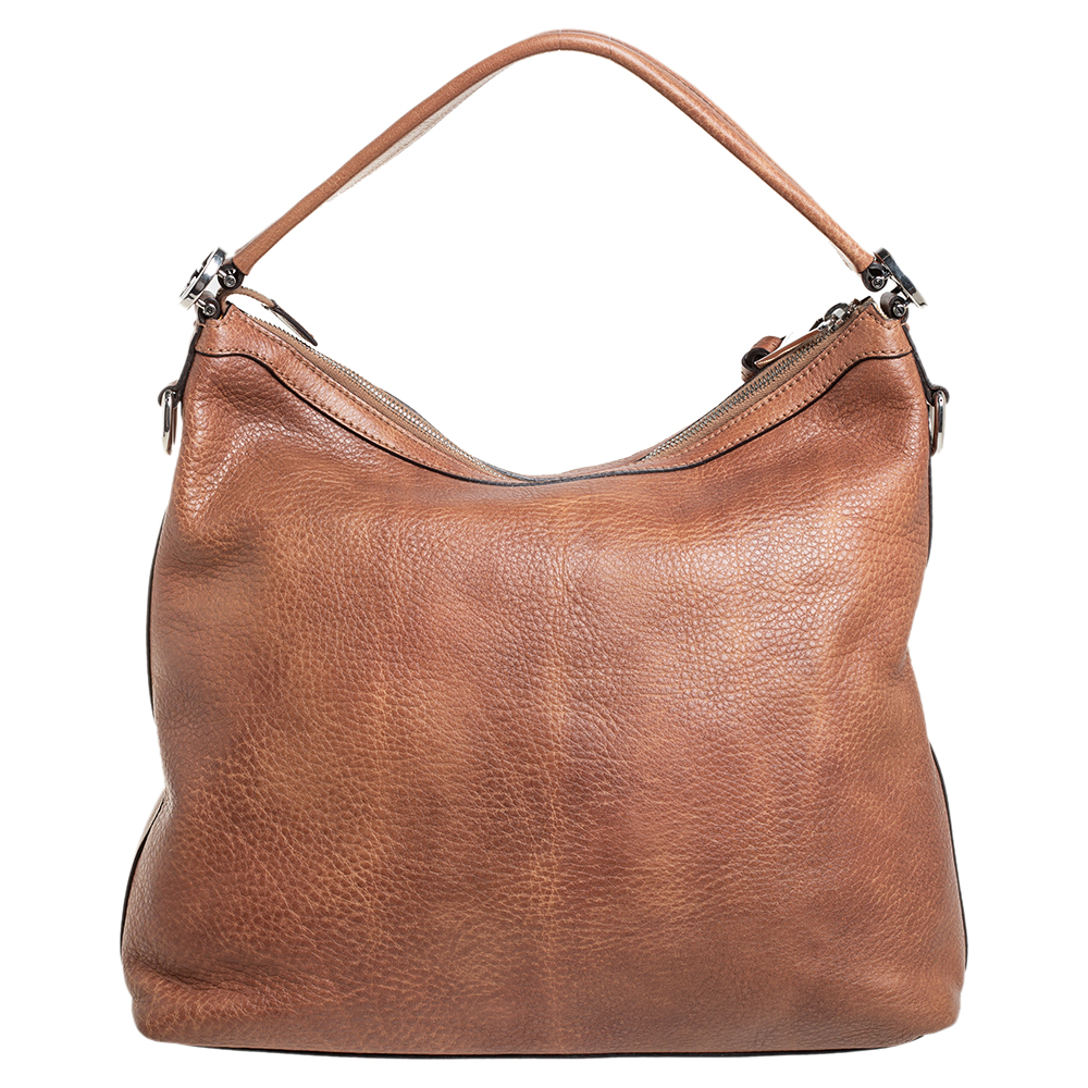 Gucci Tan Leather Miss GG Hobo