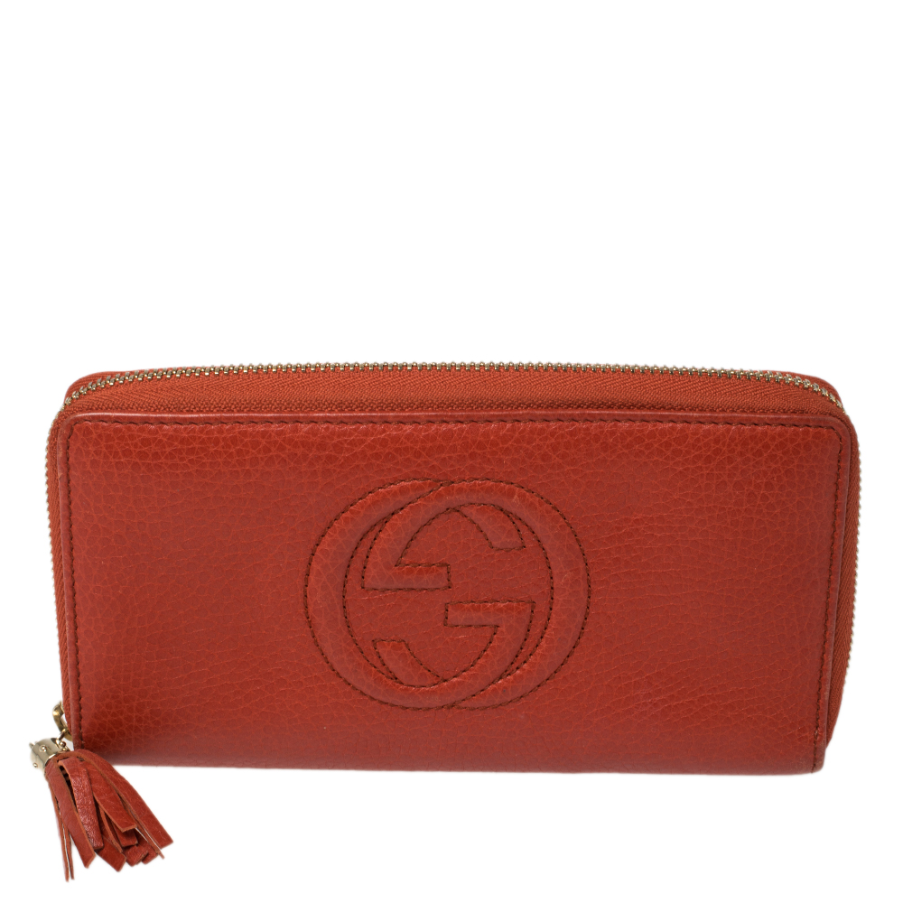 Gucci Orange Leather Soho Wallet