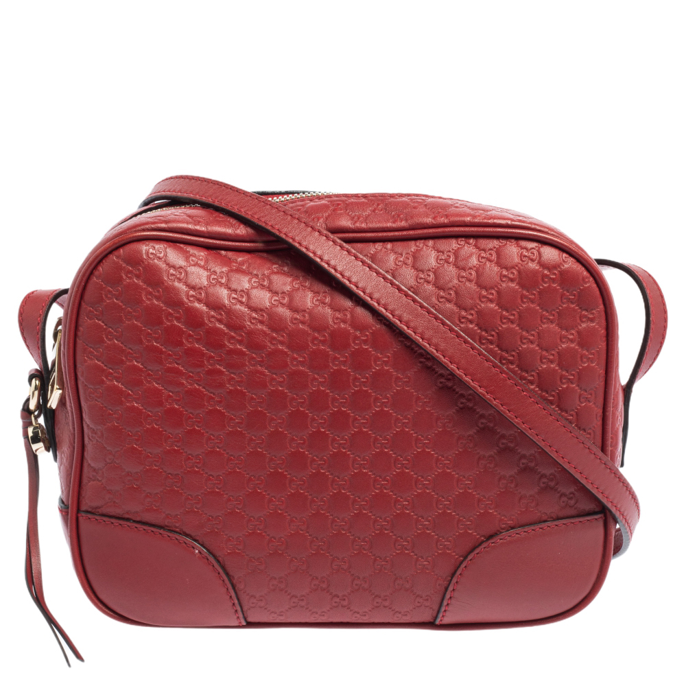 Gucci Red Microguccissima Leather Mini Bree Crossbody Bag