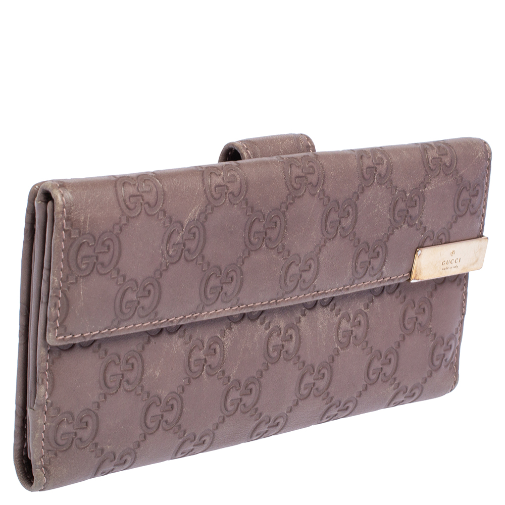 Gucci Purple Guccissima Leather Trademark Continental Wallet