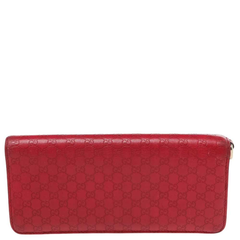 Gucci Red Microguccissima Leather Bifold Wallet