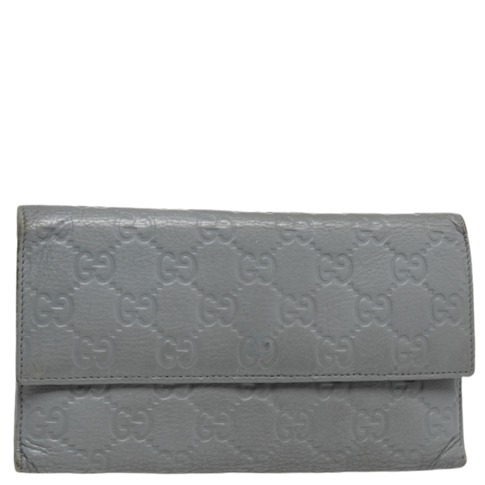 Gucci Grey Guccissima Leather Continental Wallet