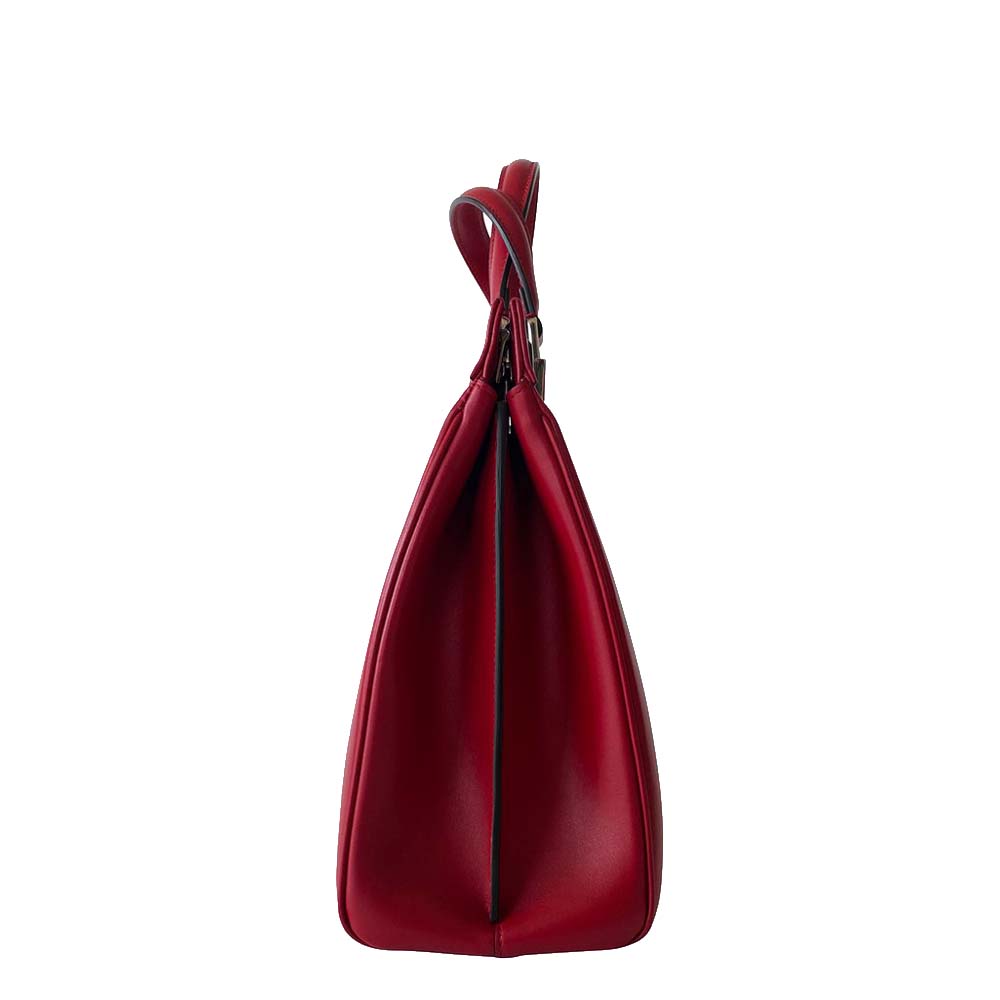 Gucci Red Leather Zumi Medium Top Handle Bag