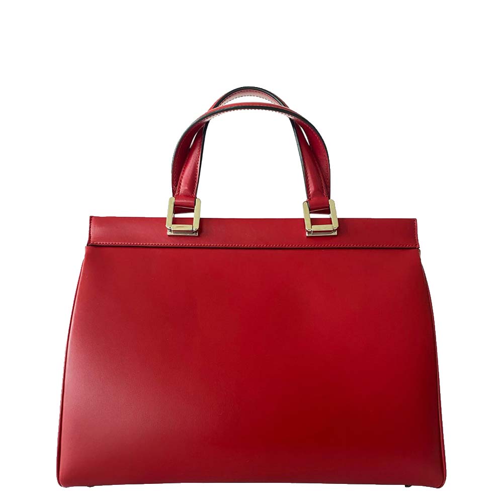 Gucci Red Leather Zumi Medium Top Handle Bag