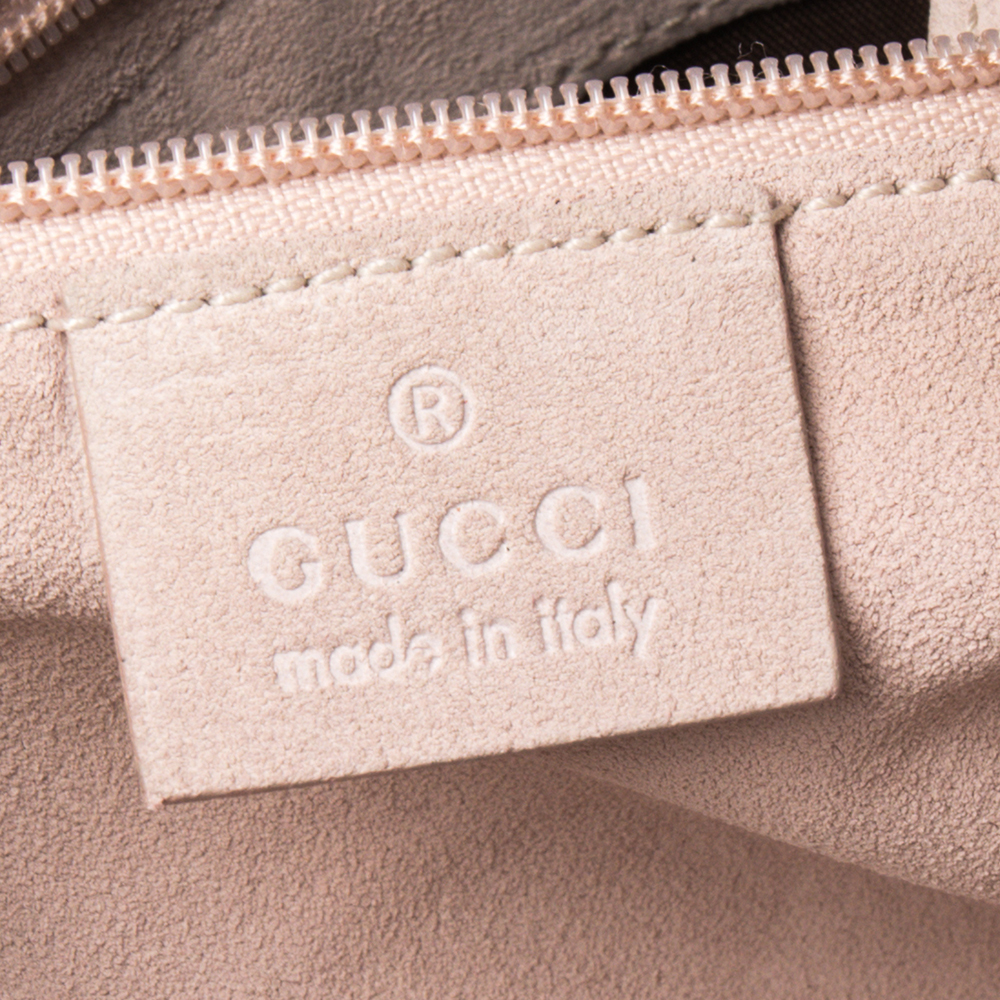 Gucci Beige Lizard Drawstring Shoulder Bag