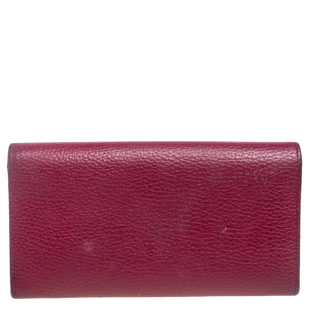 Gucci Burgundy Leather Swing Continental Wallet