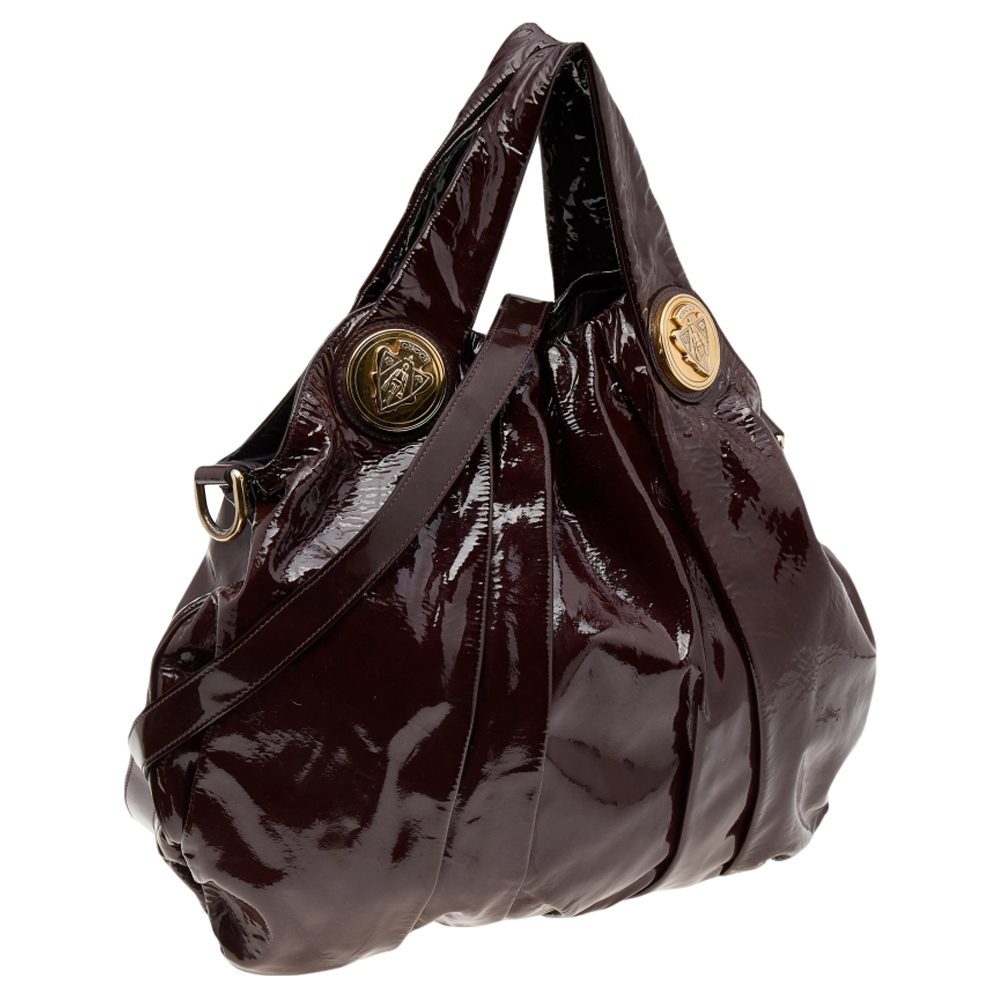 Gucci Burgundy Patent Leather Large Hysteria Tote