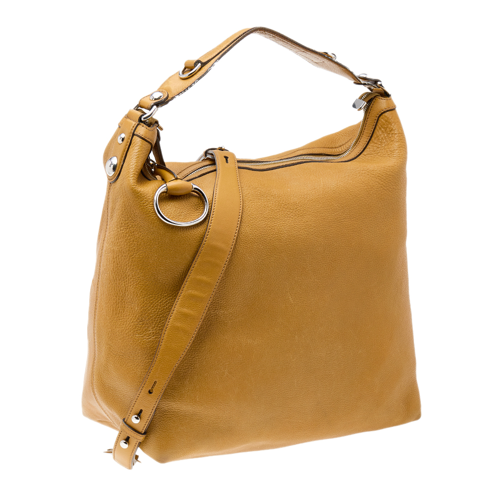Gucci Mustard Leather Large Icon Bit Hobo
