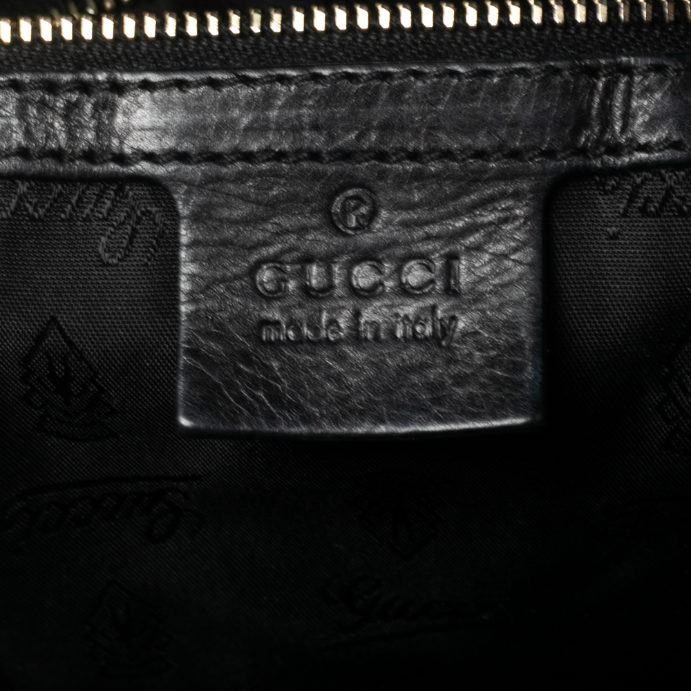 Gucci Black Patent Leather Hysteria Hobo