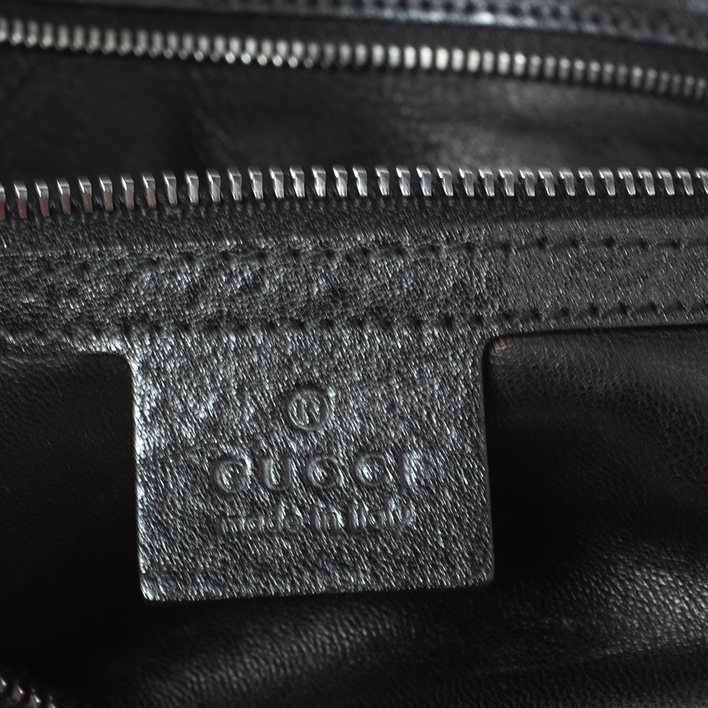Gucci Black Python And Leather Medium Icon Bit Convertible Hobo