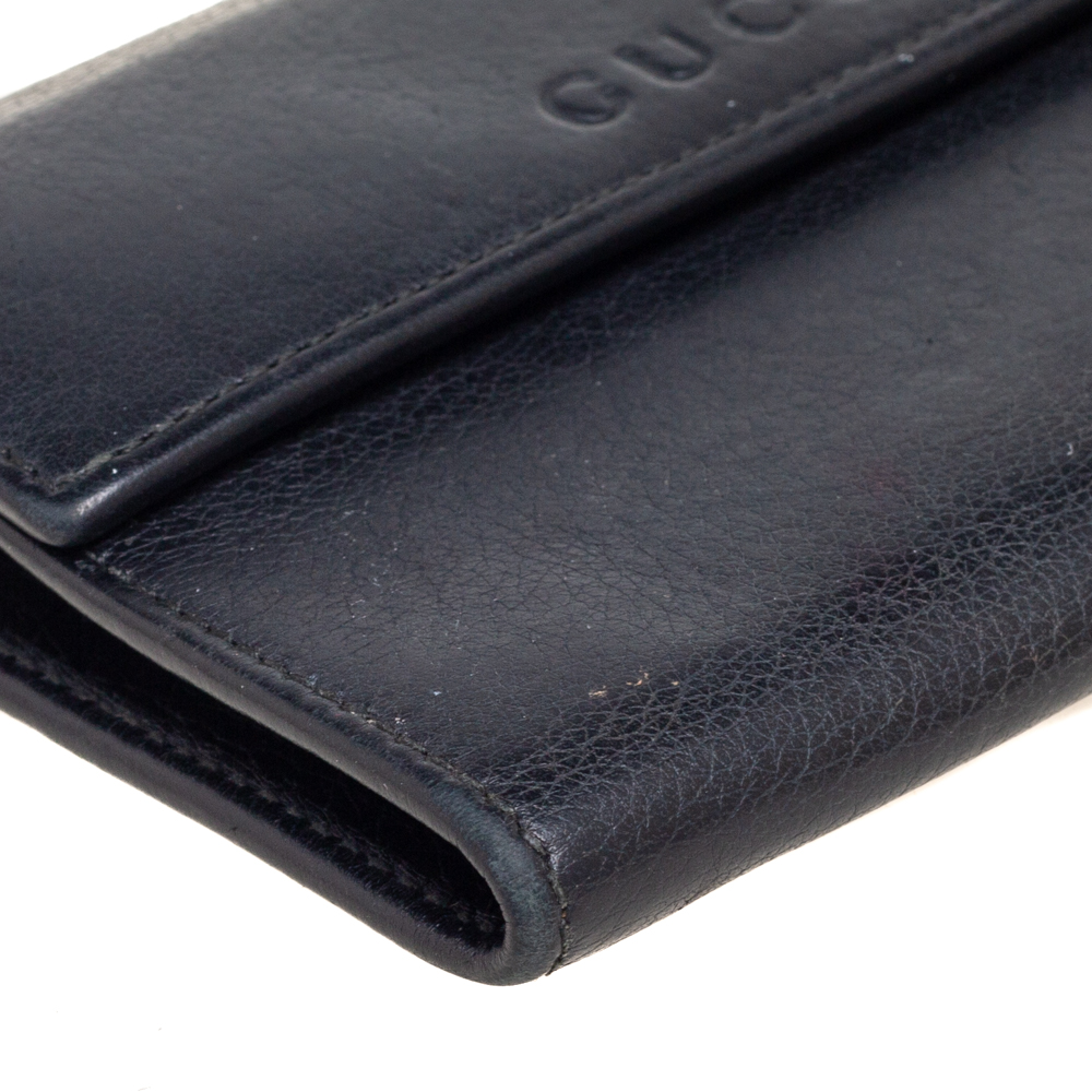 Gucci Black Leather French Trifold Wallet