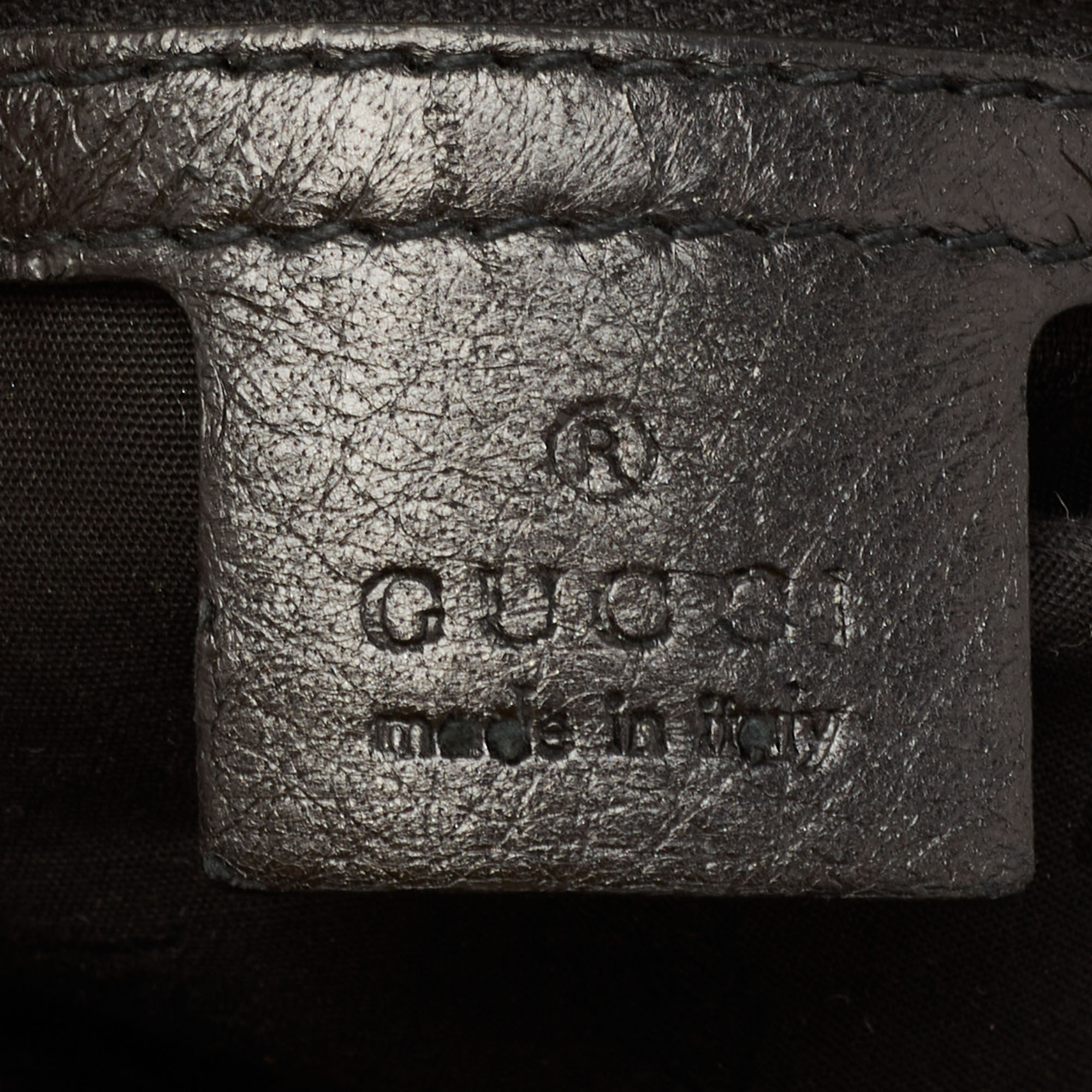 Gucci Black Leather And Crocodile Trim Medium G Wave Hobo