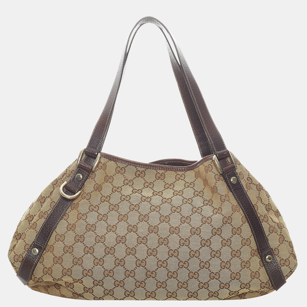 Gucci Beige/Brown GG Canvas Abbey Shoulder Bag
