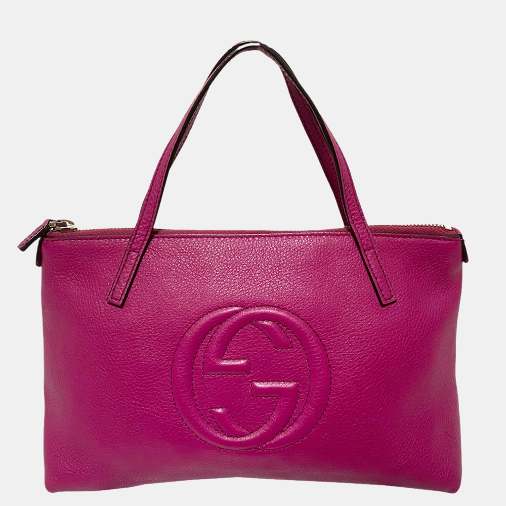 Gucci Pink Soho Leather Tote Bag