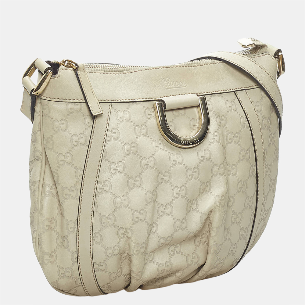 Gucci White Abbey D-Ring Gucissima Crossbody Bag 
Gucci White Abbey D-Ring Gucissima Crossbody Bag