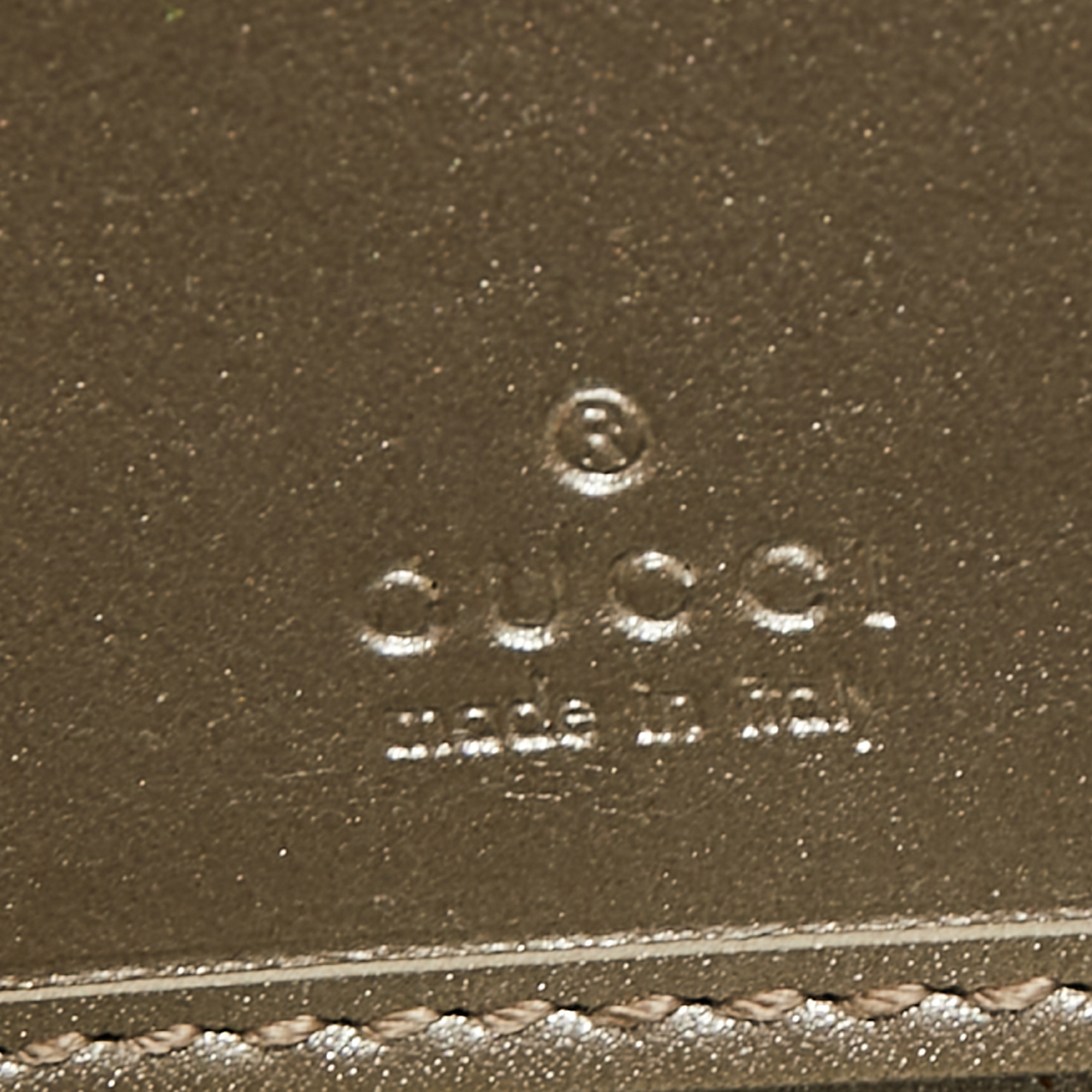 Gucci Metallic Silver GG Imprime Canvas Zip Around Wallet
