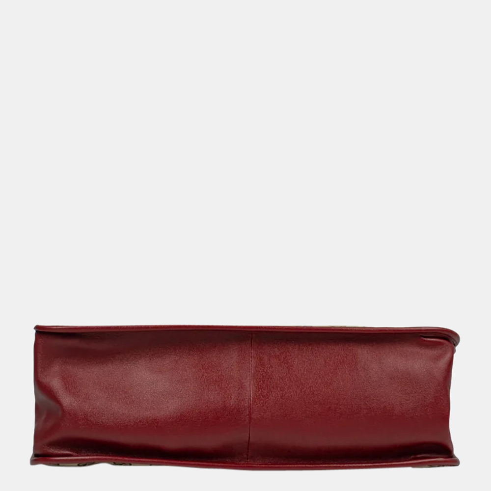 Gucci Red Monogram Canvas Horsebit 1955 Tote Bag