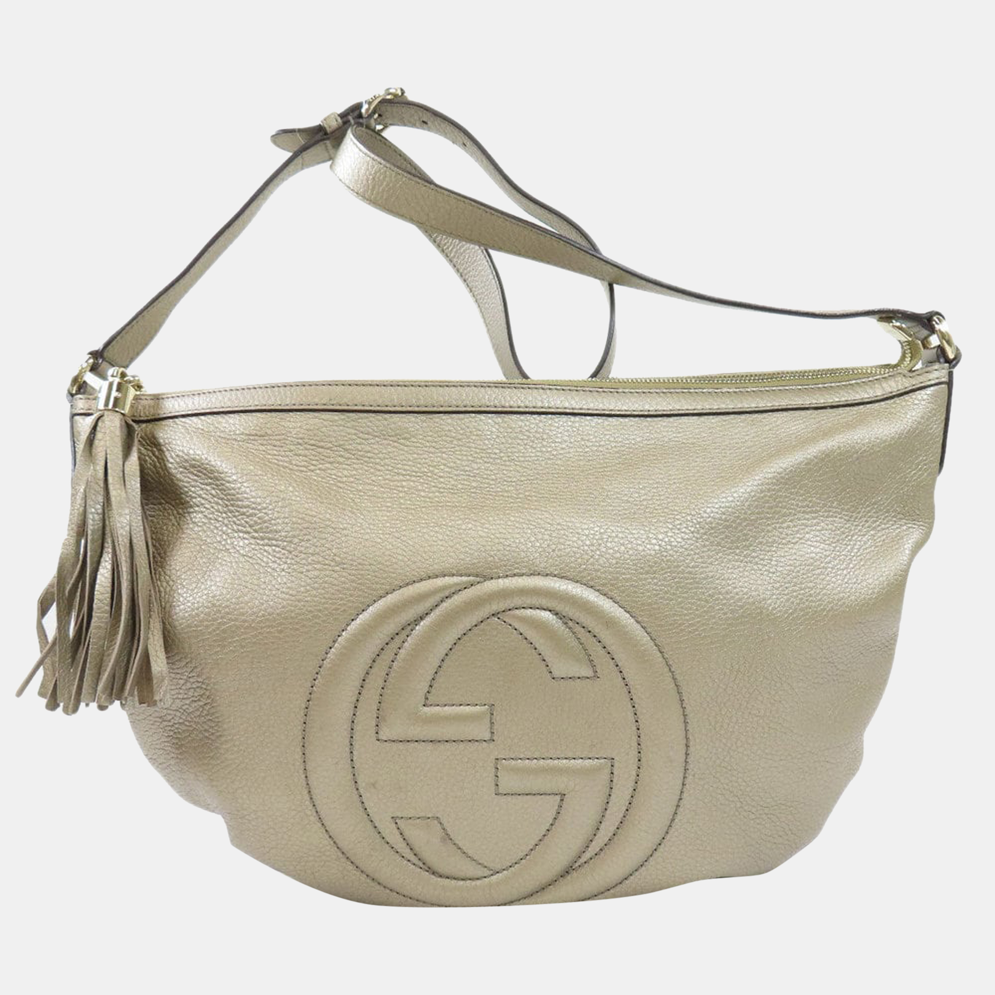 Gucci Beige Leather Soho Hobo Bag