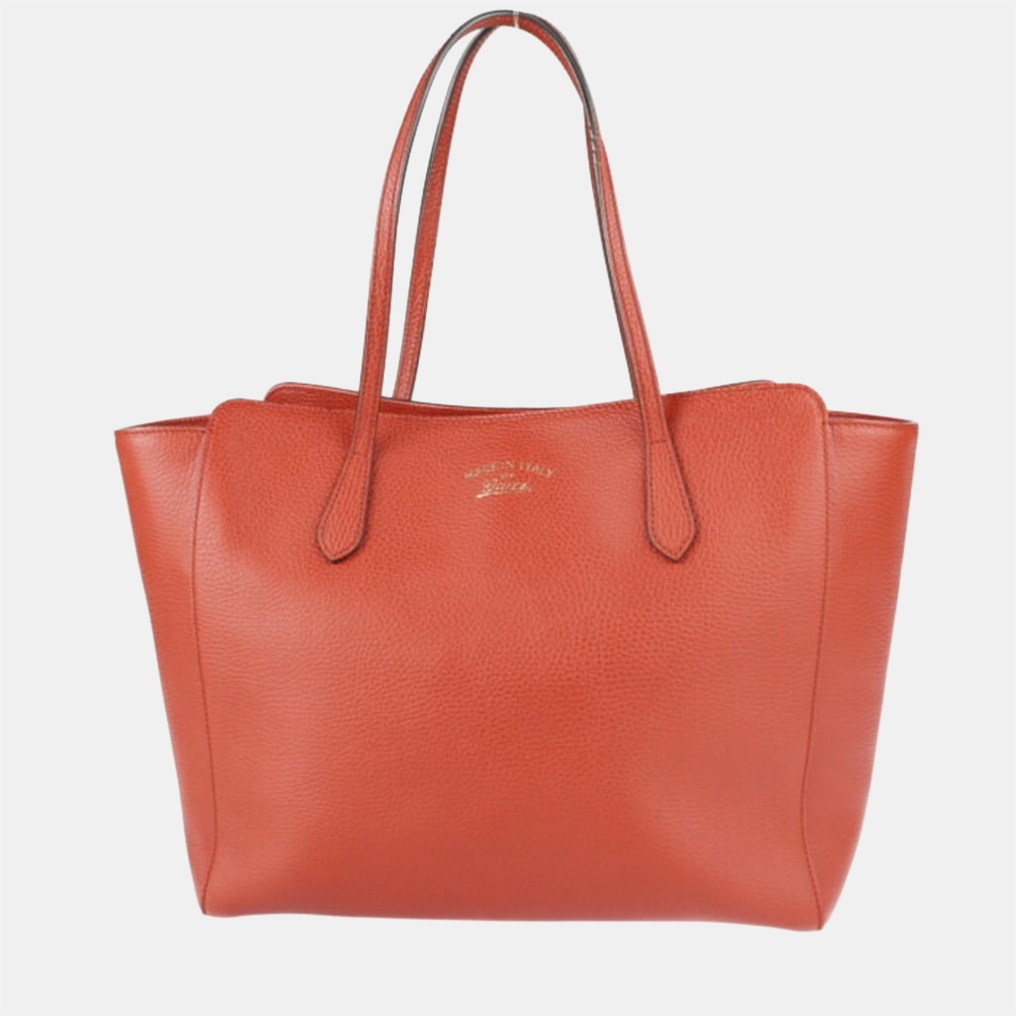 Gucci orange leather medium swing tote bag