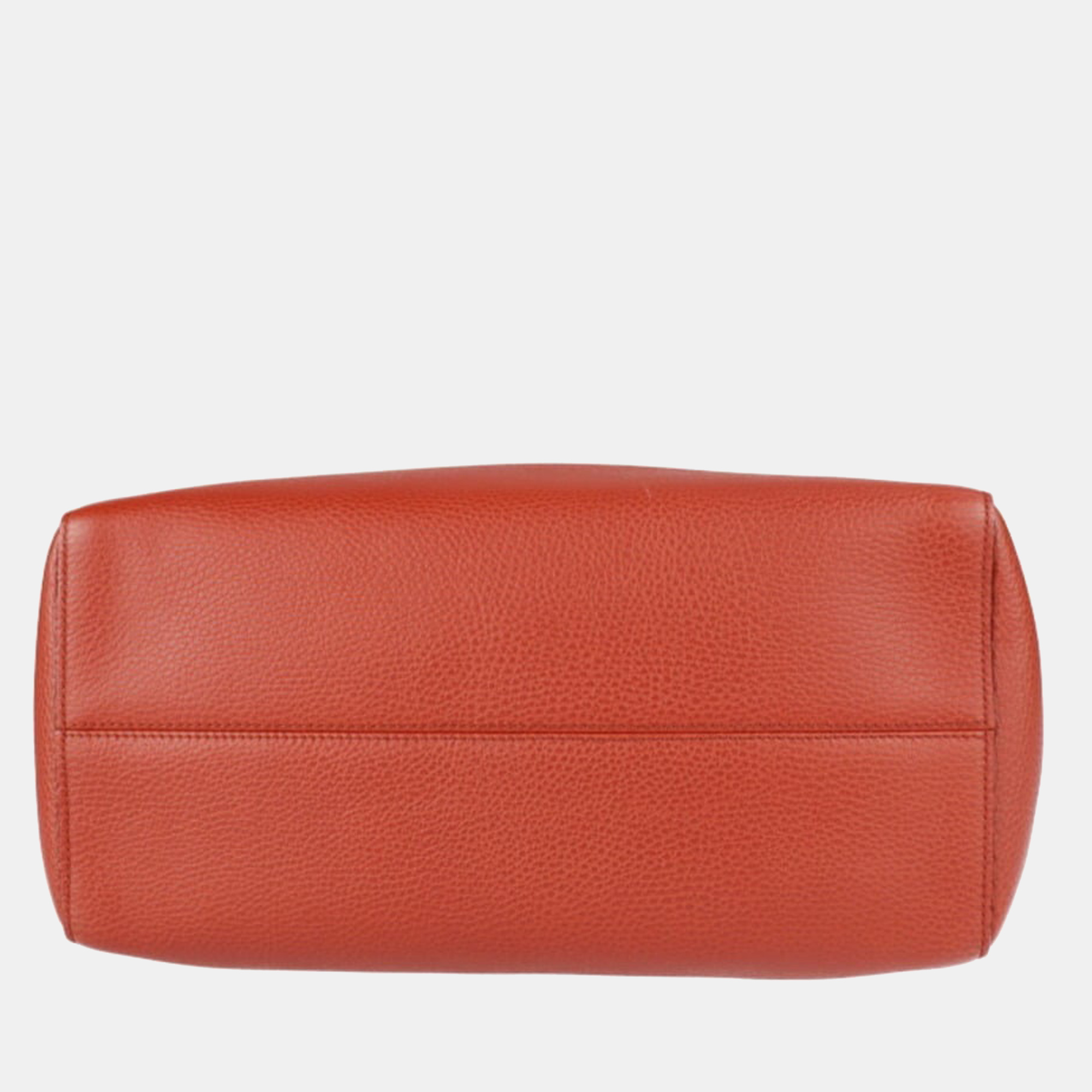 Gucci Orange Leather Medium Swing Tote Bag