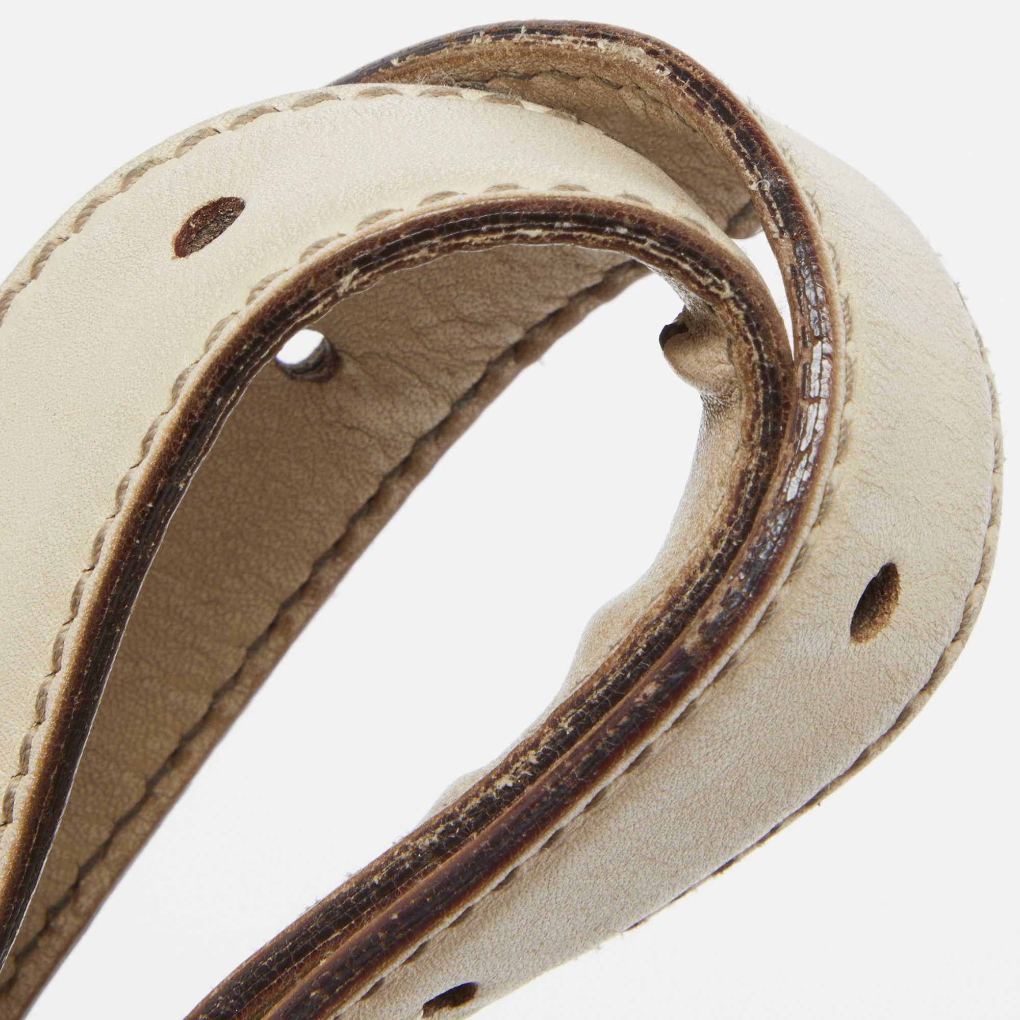 Gucci Beige Horsebit Embossed Leather Shoulder Bag