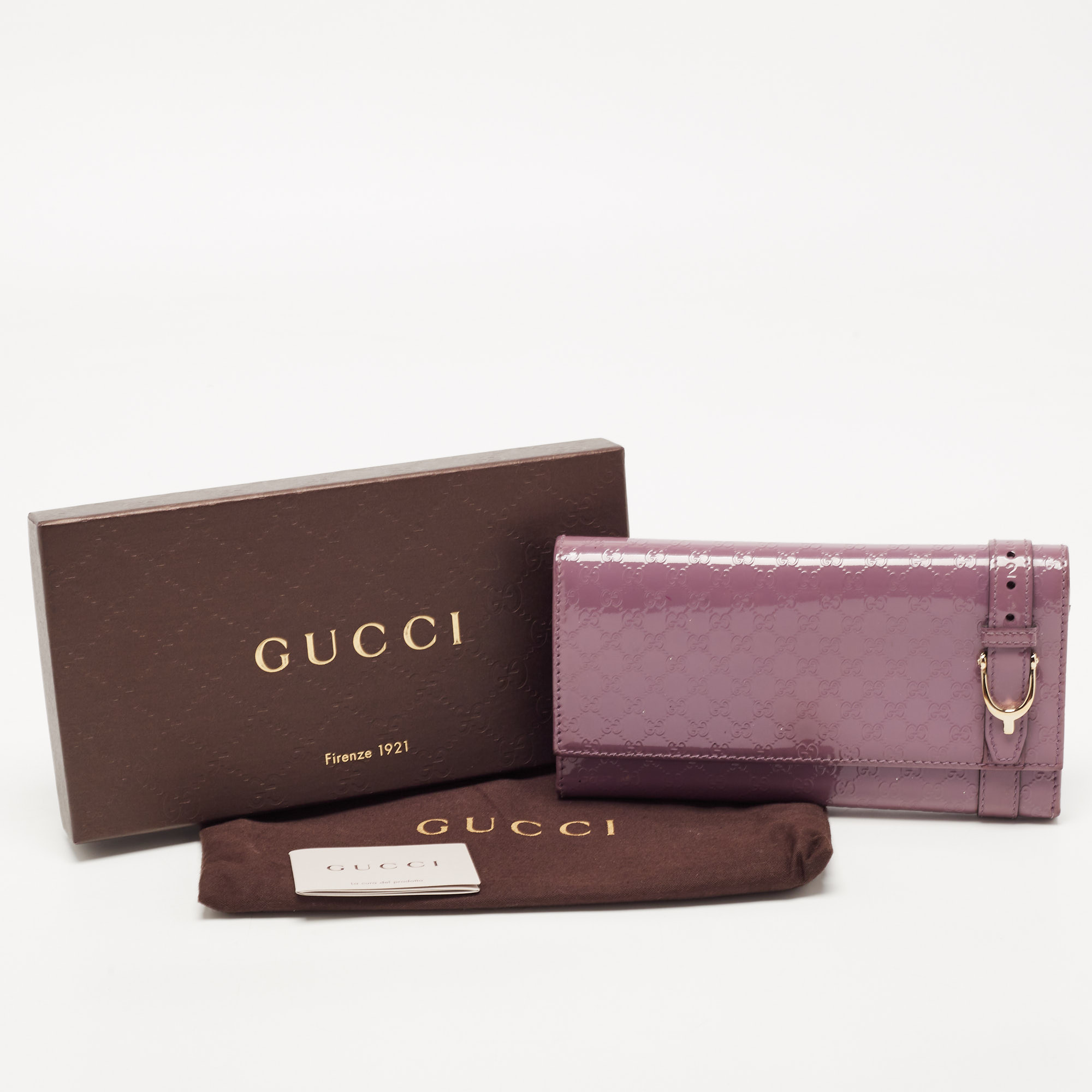 Gucci Lilac Microguccissima Patent Leather Nice Long Wallet
