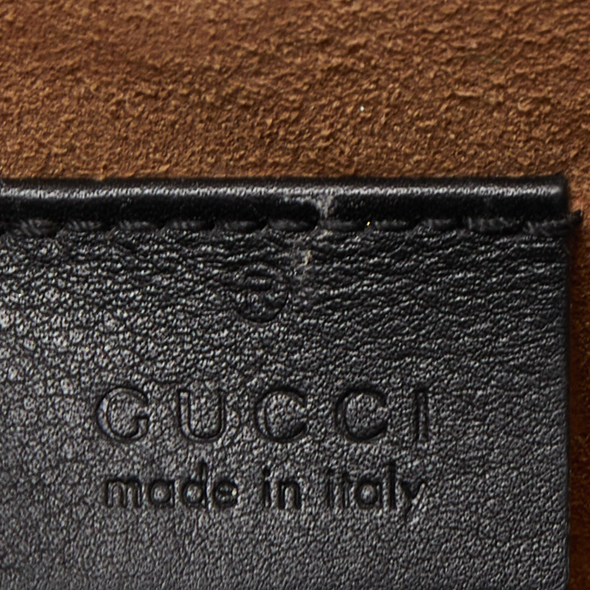 Gucci Black/Beige GG Supreme Canvas Small Padlock Bamboo Top Handle Bag