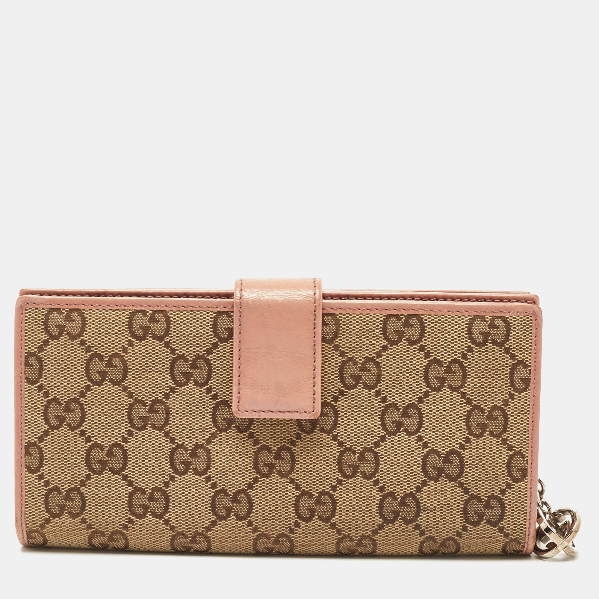 Gucci Old Rose/Beige GG Canvas Continental Wallet