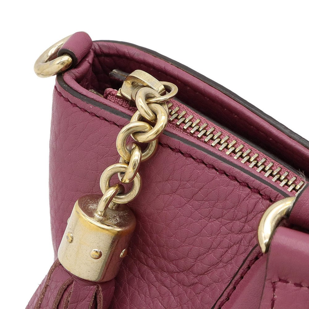 Gucci Purple Leather Small Soho Tote Bag