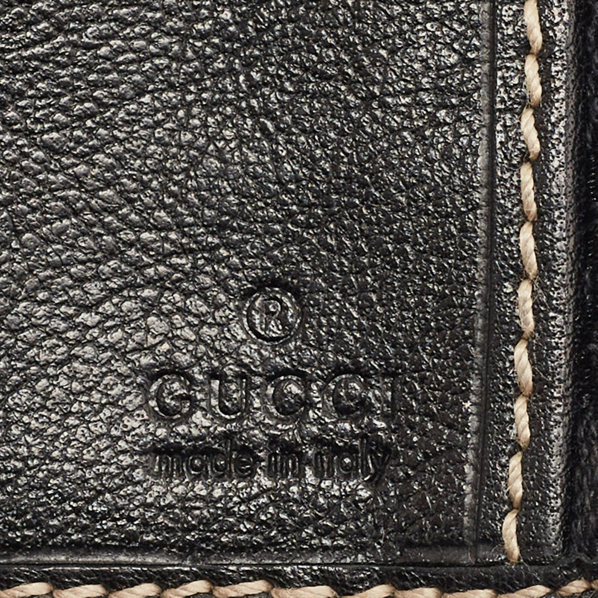 Gucci Black GG Canvas Interlocking G Continental Wallet
