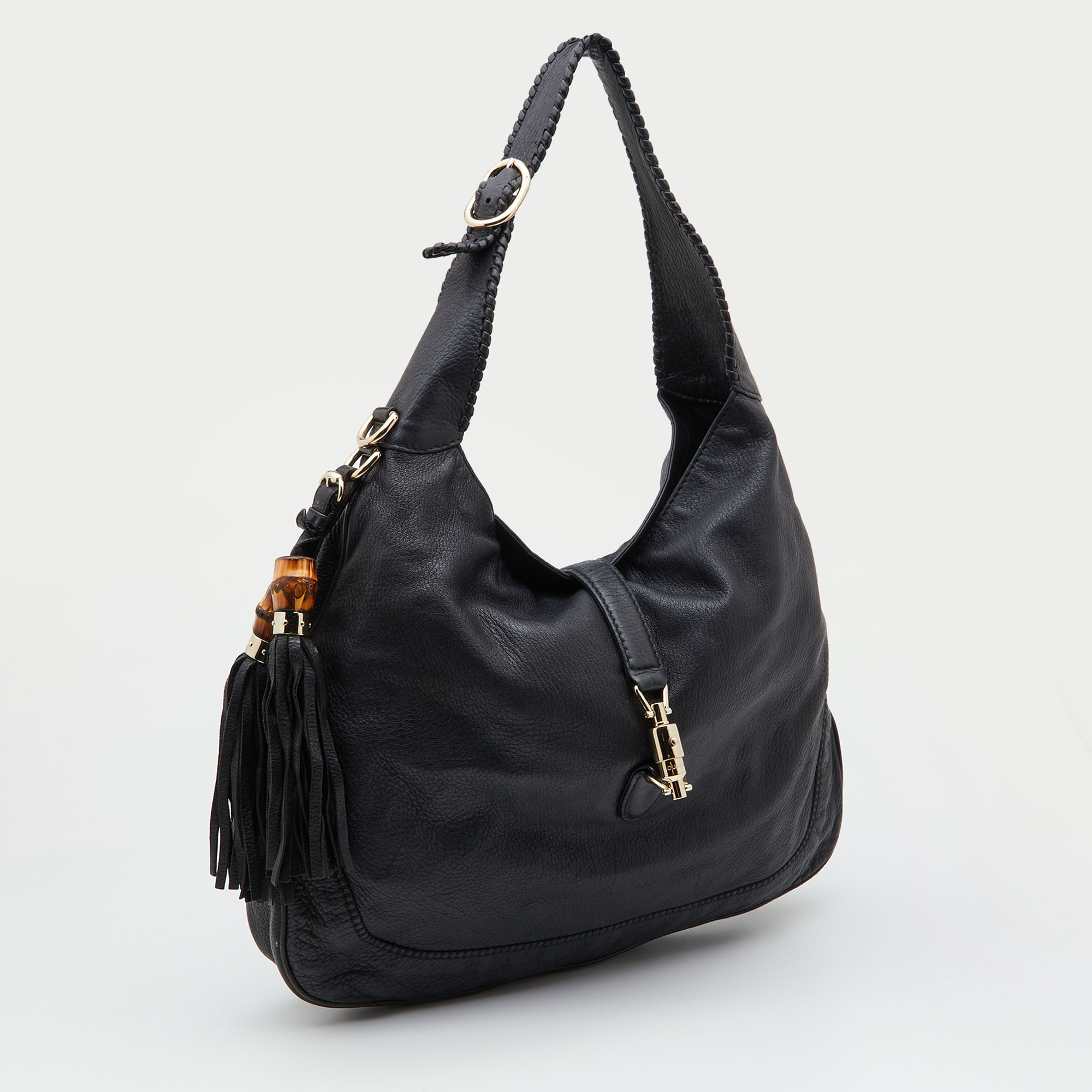 Gucci Black Leather New Jackie Hobo