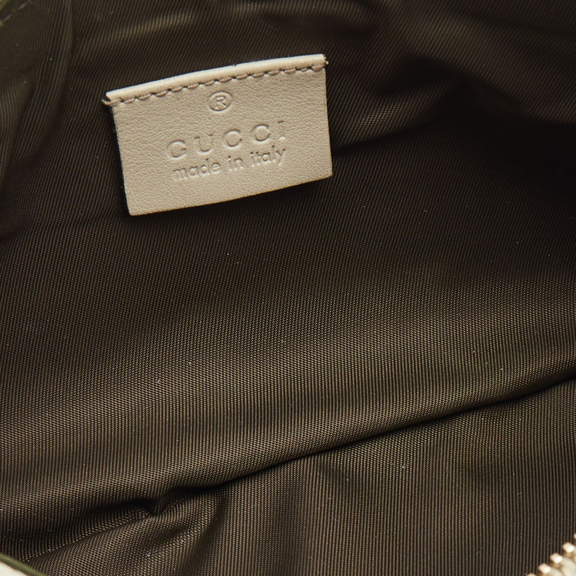 Gucci Off-White Guccissima Leather Interlocking G Wristlet Clutch