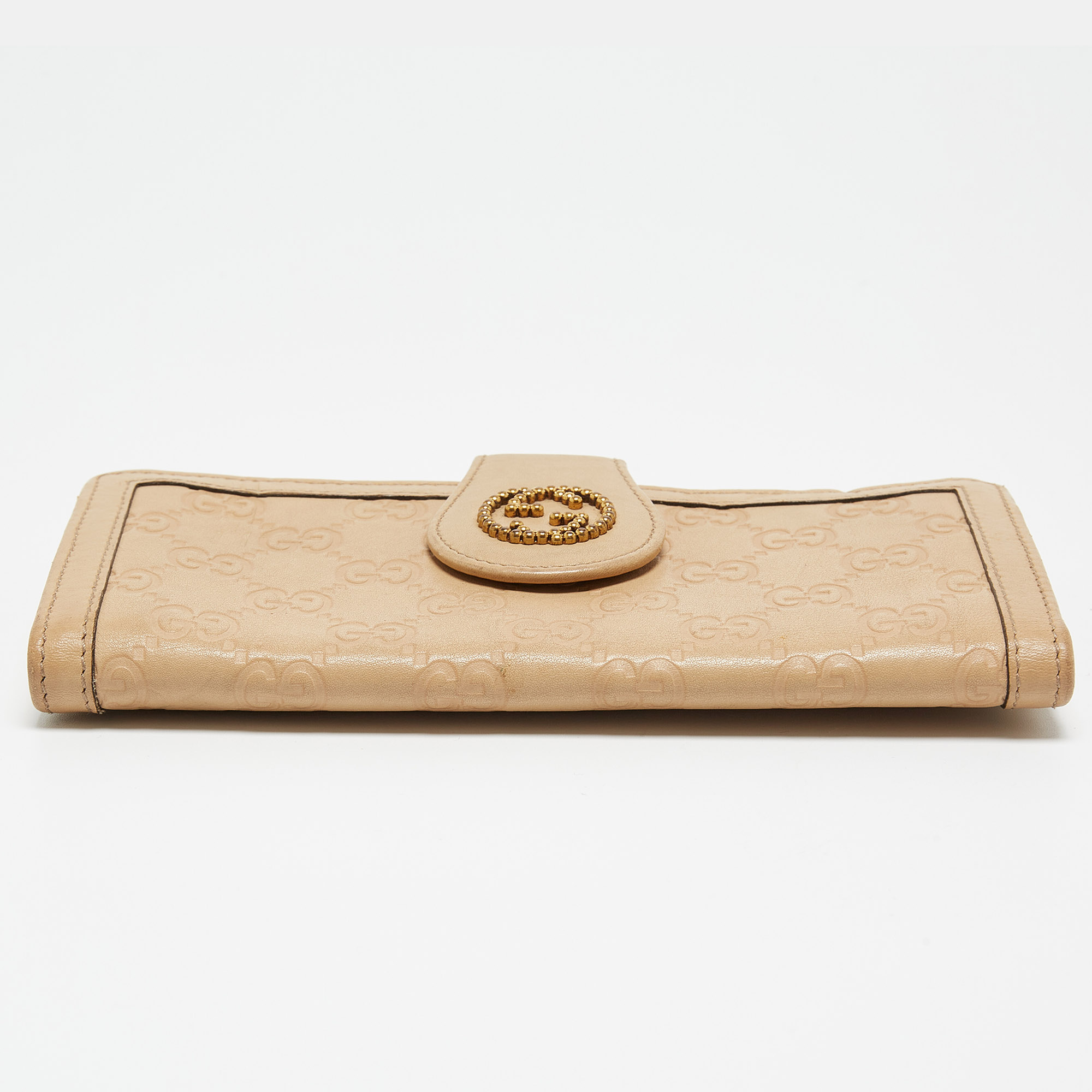 Gucci Beige Guccissima Leather Continental Wallet