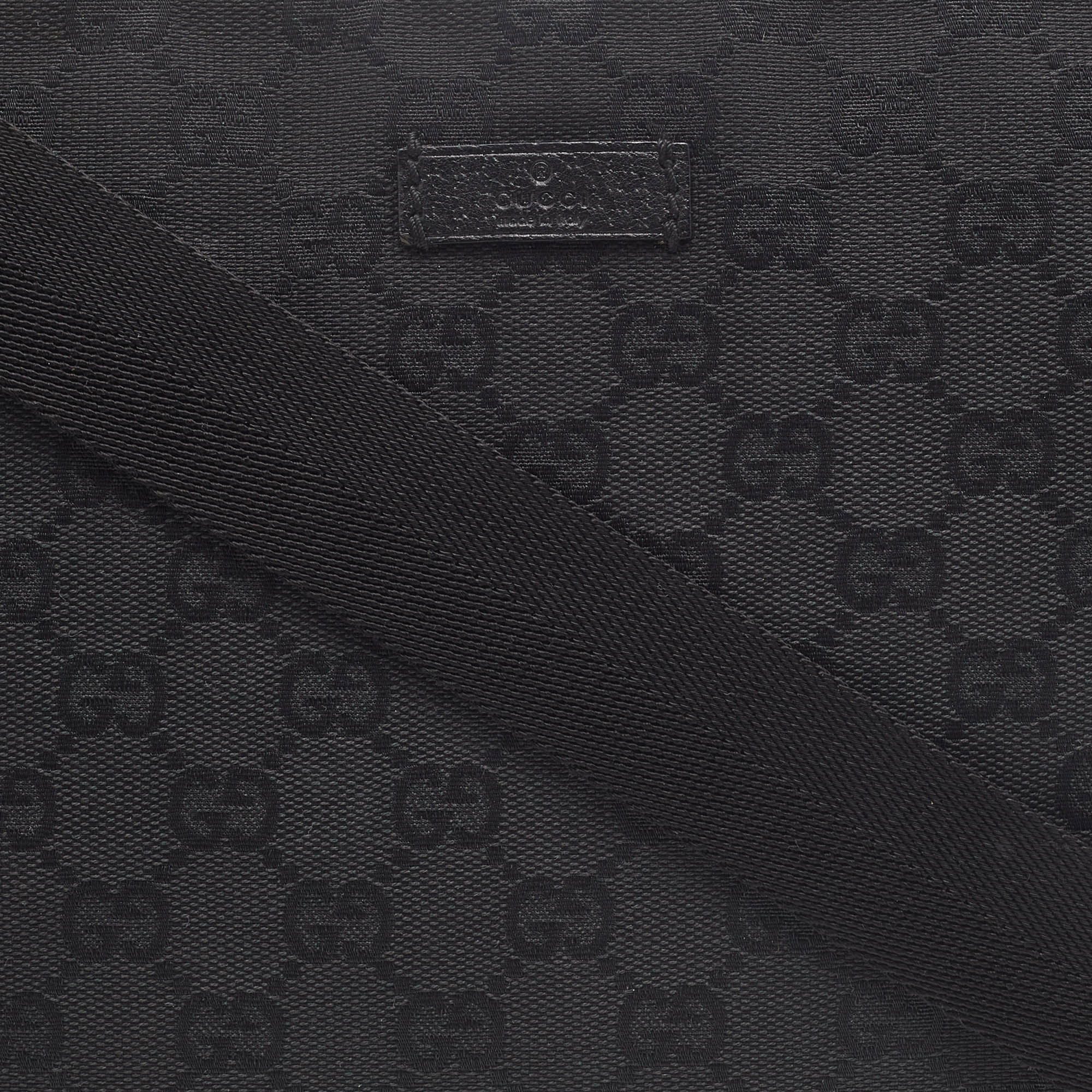 Gucci Black Canvas GG Logo Crossbody Messenger Bag