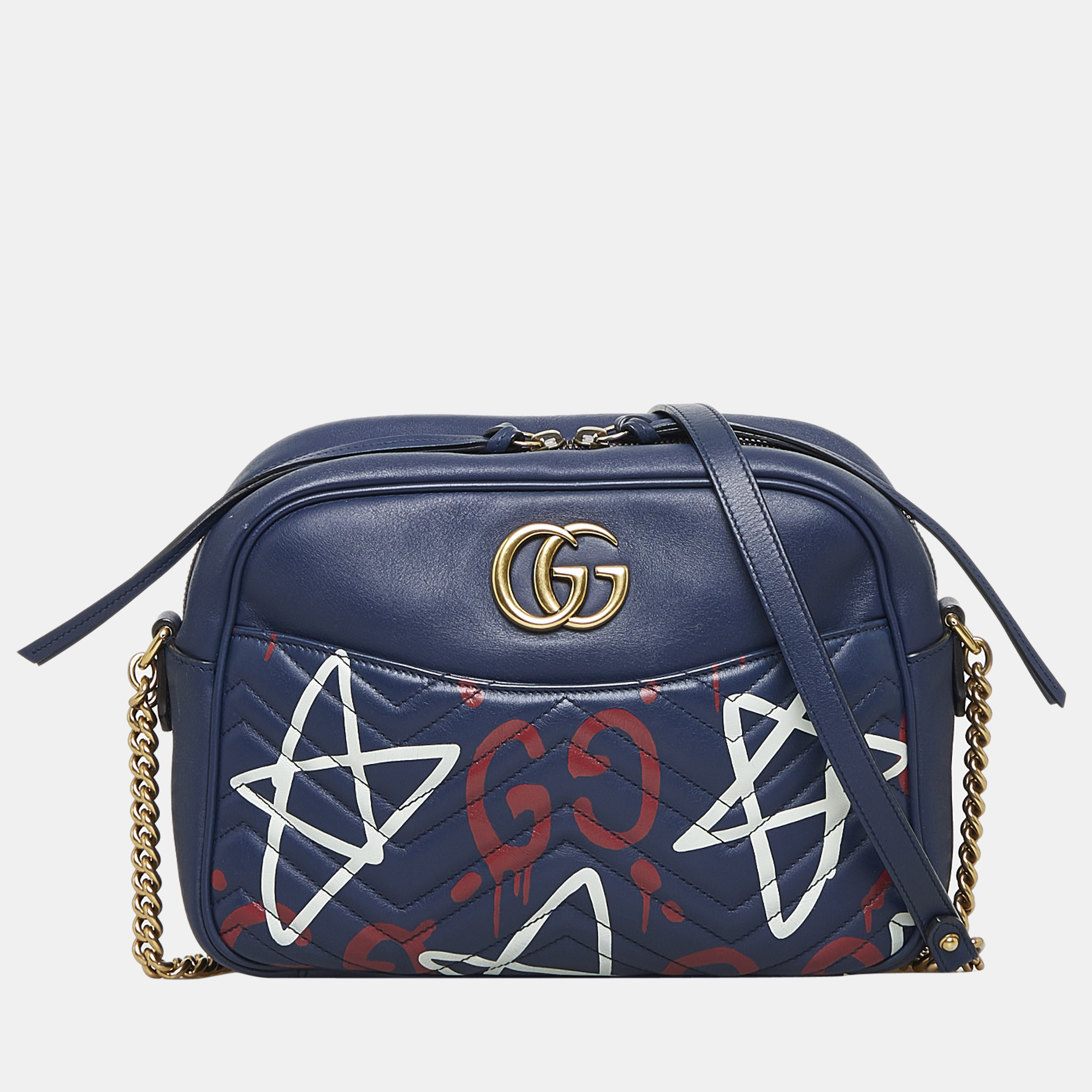 Gucci Blue GG Marmont Ghost Crossbody Bag