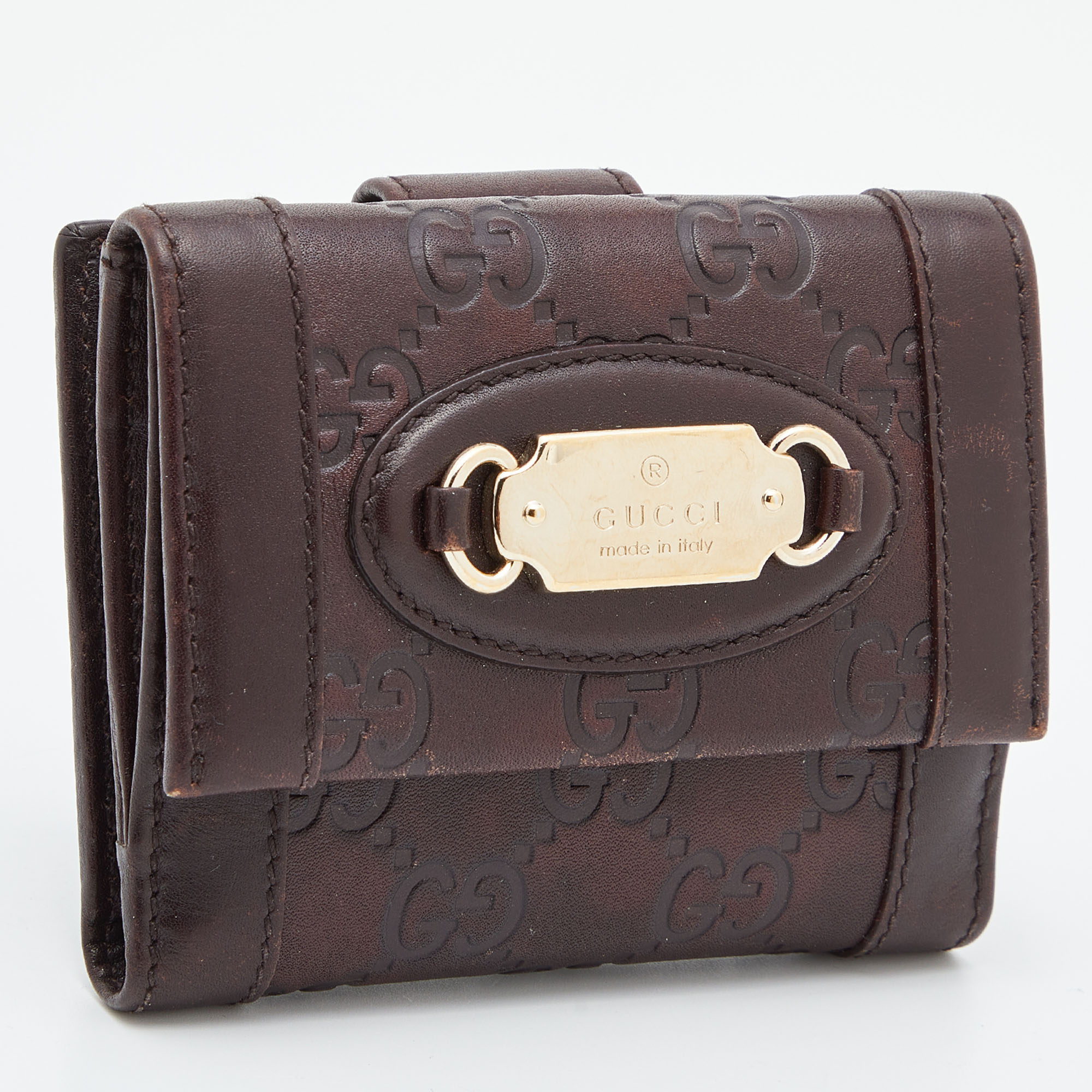 Gucci Brown Guccissima Leather French Wallet