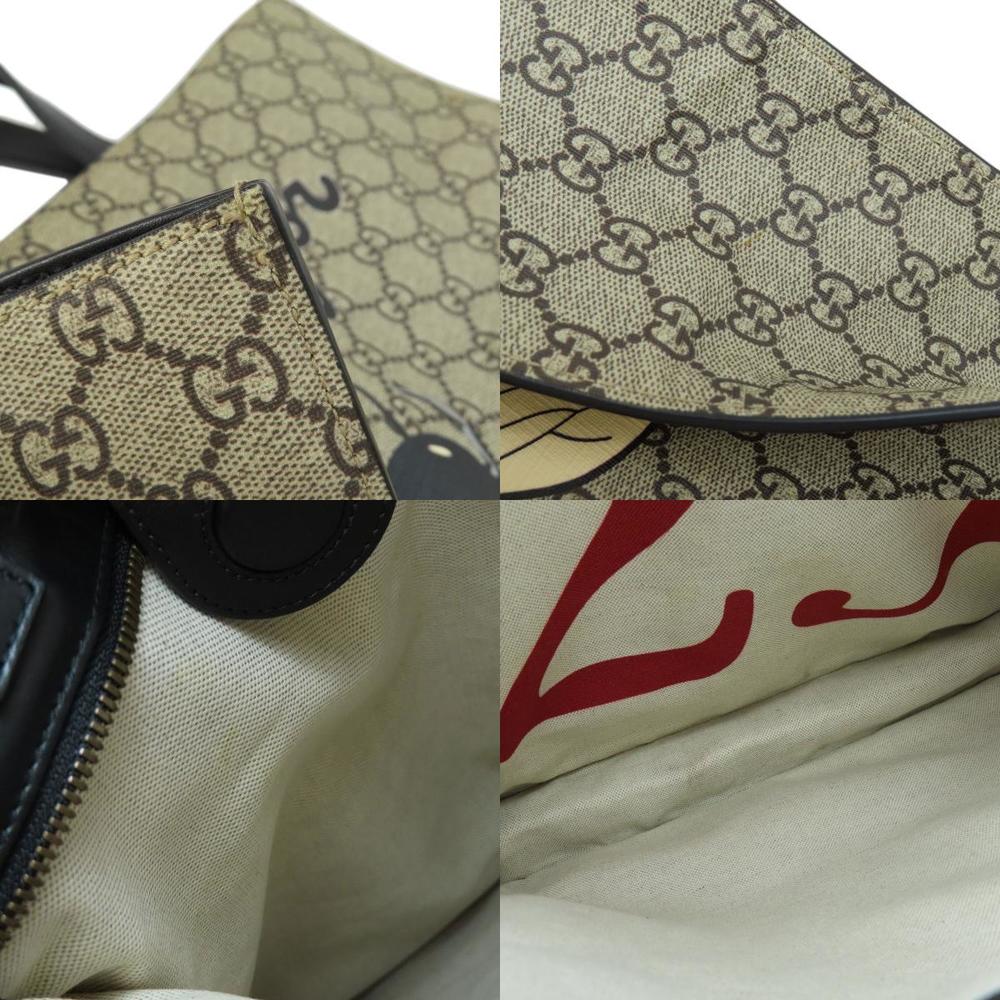 Gucci Beige/Brown GG Canvas And Leather Supreme 'Blind For Love' Tote Bag