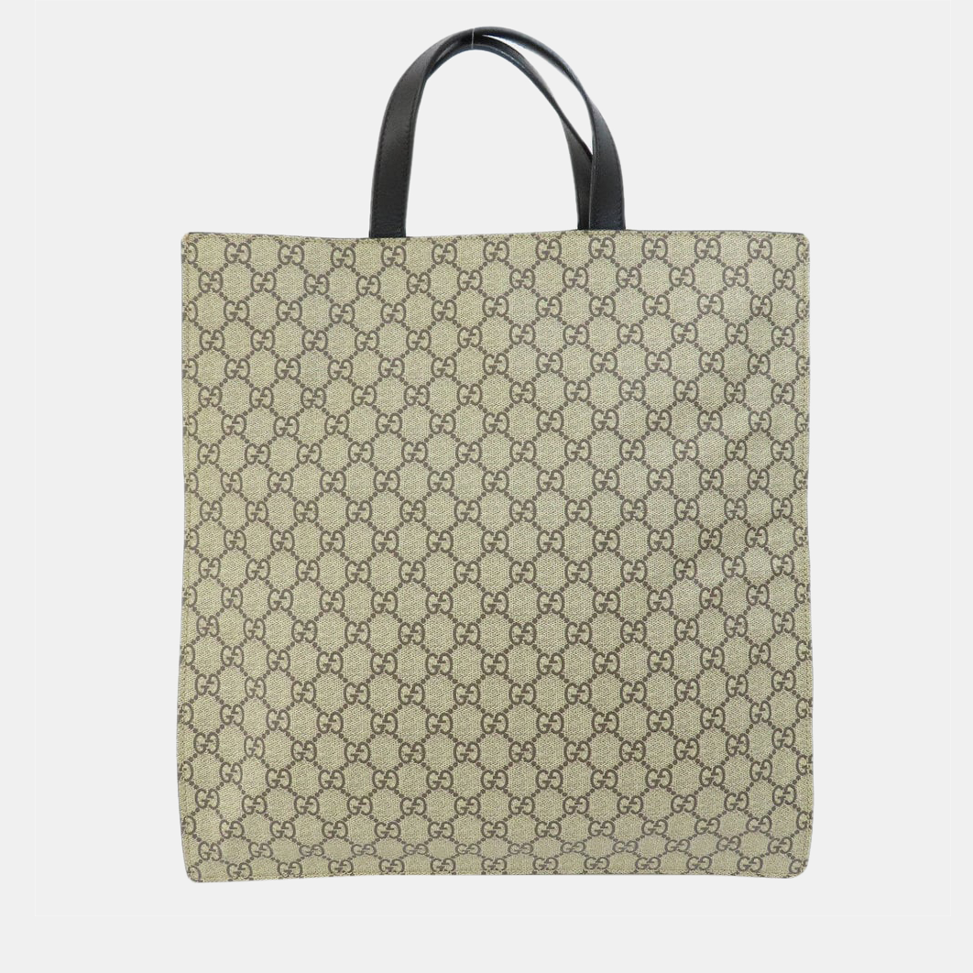 Gucci Beige/Brown GG Canvas And Leather Supreme 'Blind For Love' Tote Bag