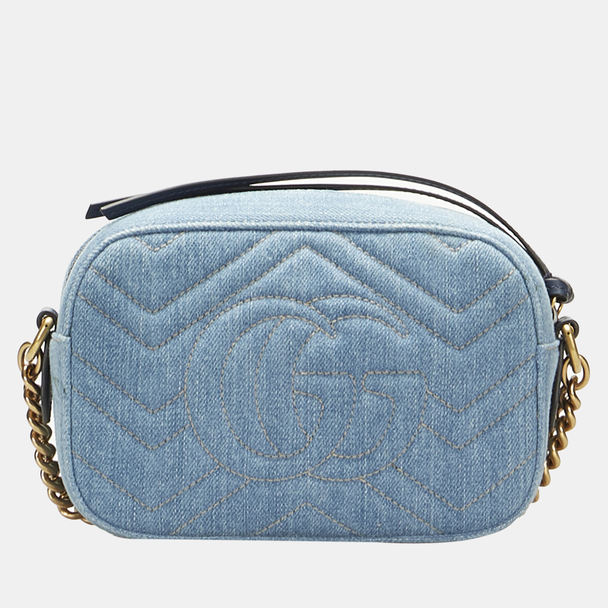 Gucci Blue Pearly GG Marmont Matelasse Crossbody Bag