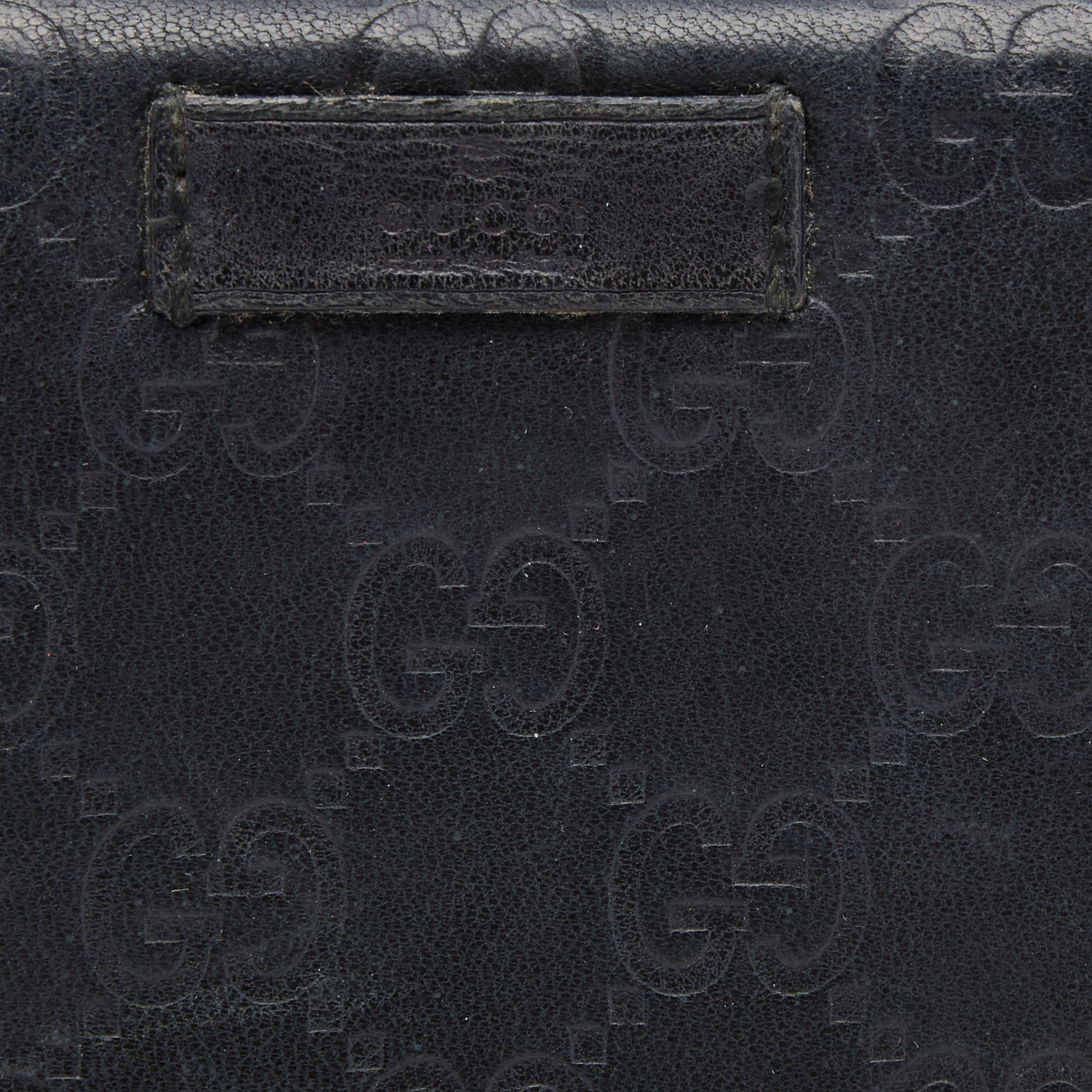 Gucci Black Guccissima Leather Zip Around Continental Wallet
