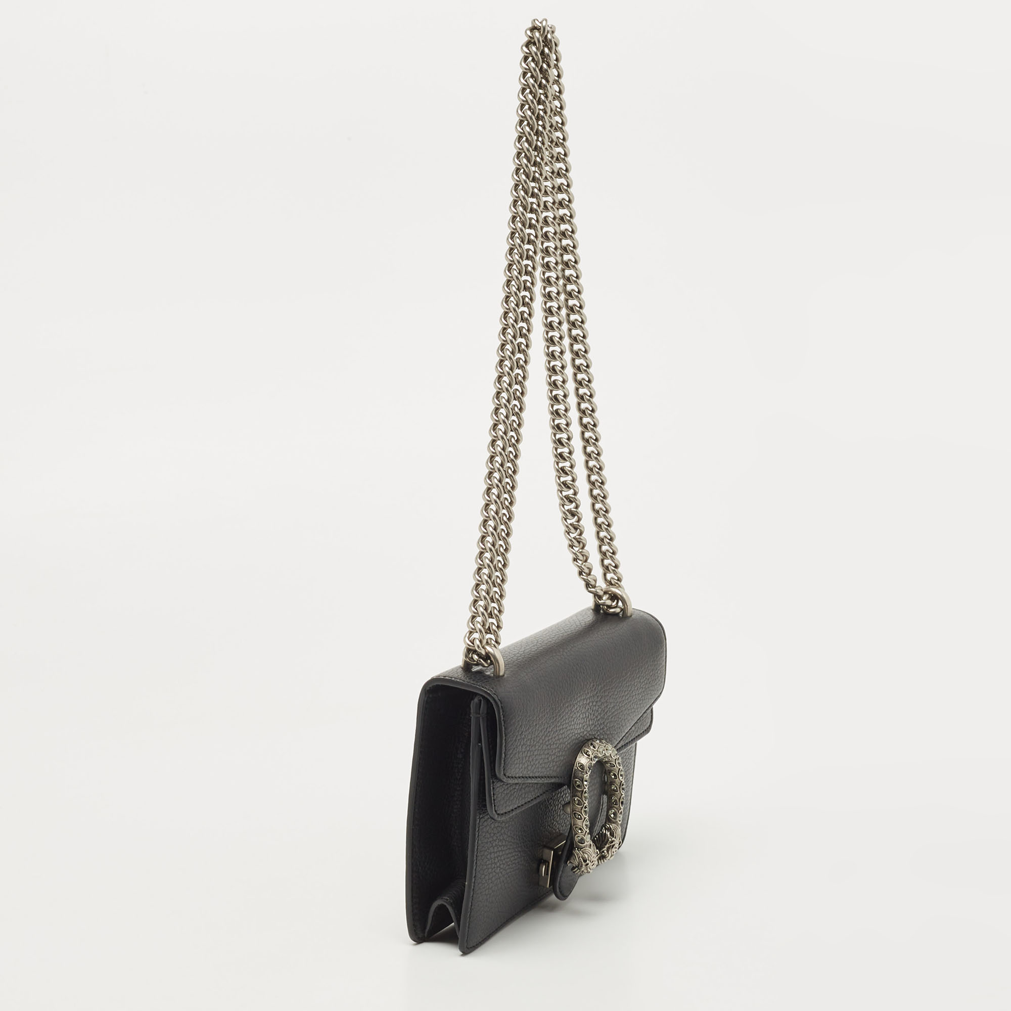 Gucci Black Leather Mini Dionysus Shoulder Bag