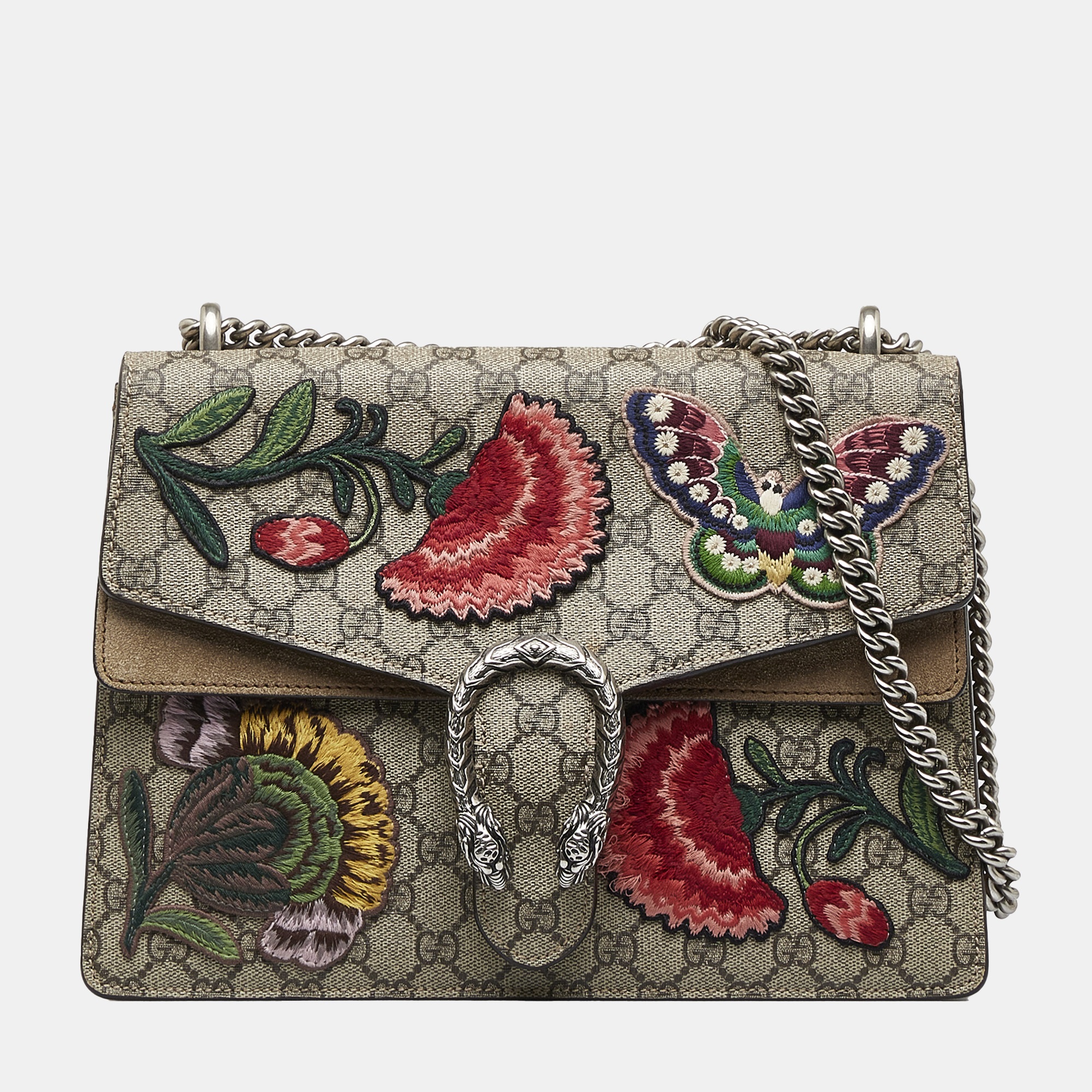Gucci Multicolor GG Supreme Embroidered Dionysus Shoulder Bag