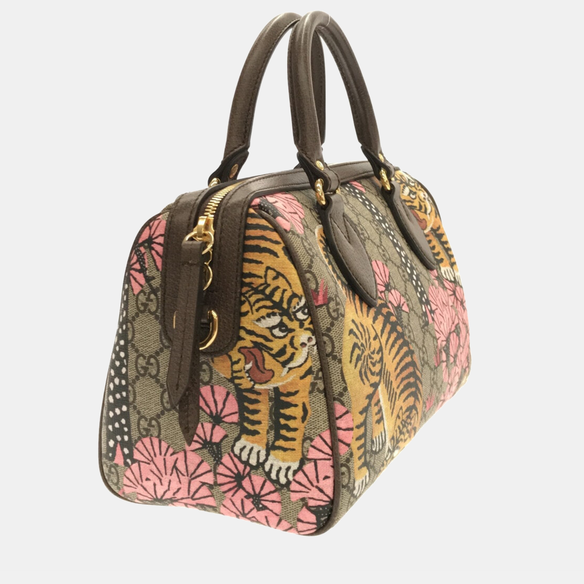 Gucci Beige GG Canvas and Leather Bengal Boston Bag
Gucci Beige GG Canvas and Leather Bengal Boston Bag