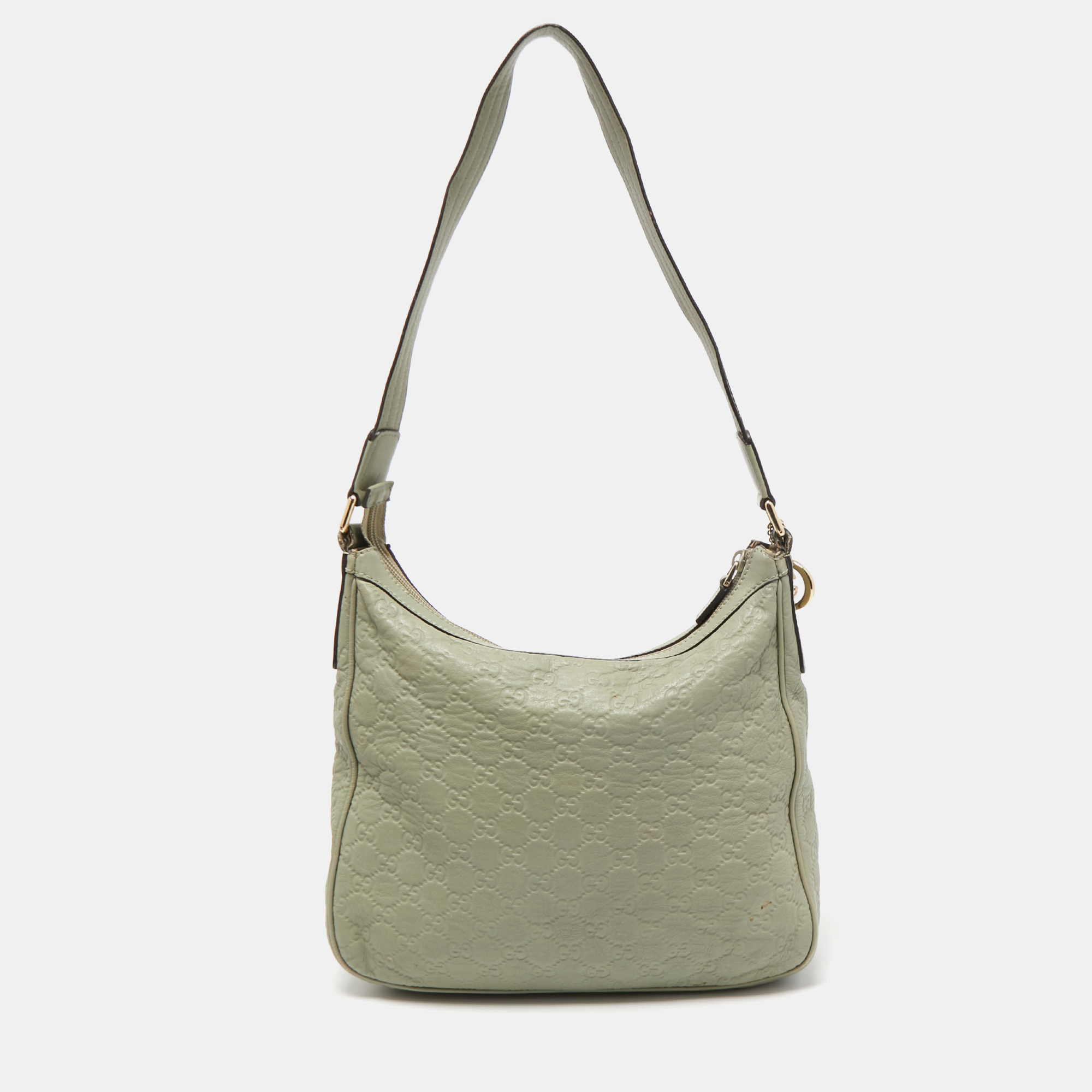 Gucci Mint Green Guccissima Leather Zip Shoulder Bag