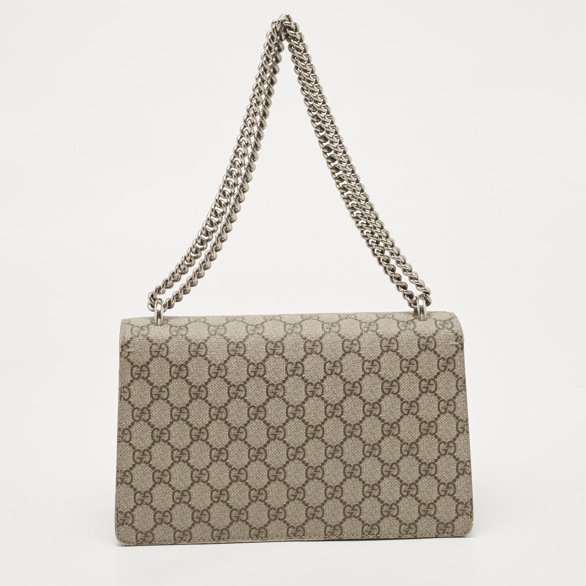 Gucci Beige GG Supreme Canvas And Suede Small Dionysus Shoulder Bag