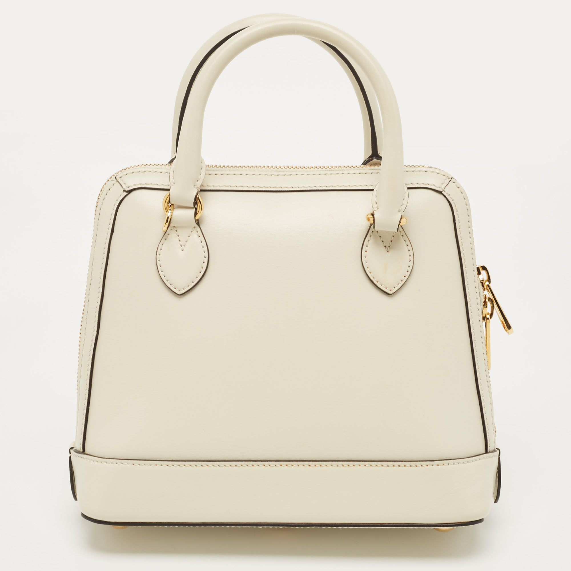 Gucci Off White Leather Small Horsebit 1955 Satchel